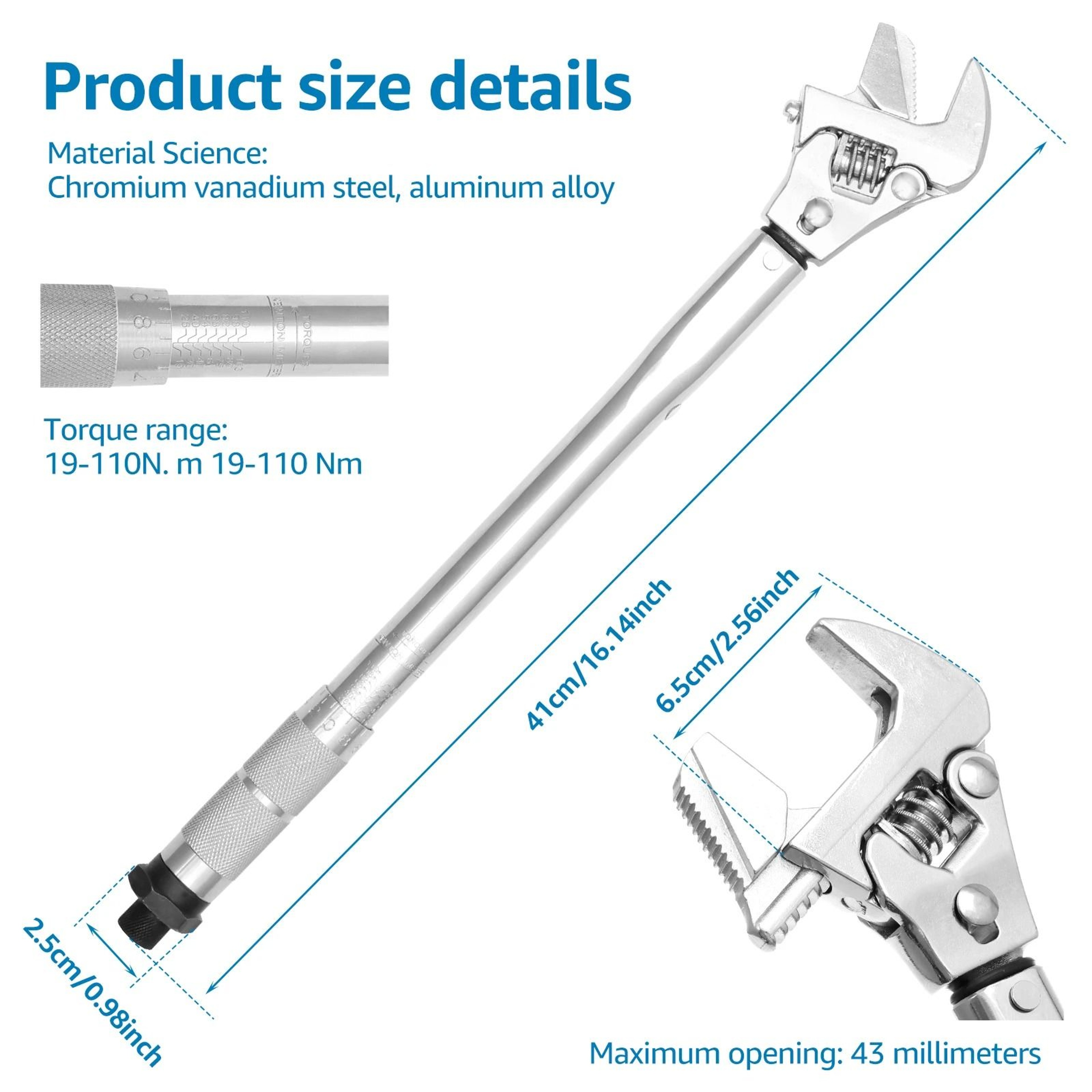 Adjustable Open End Torque Wrench 5