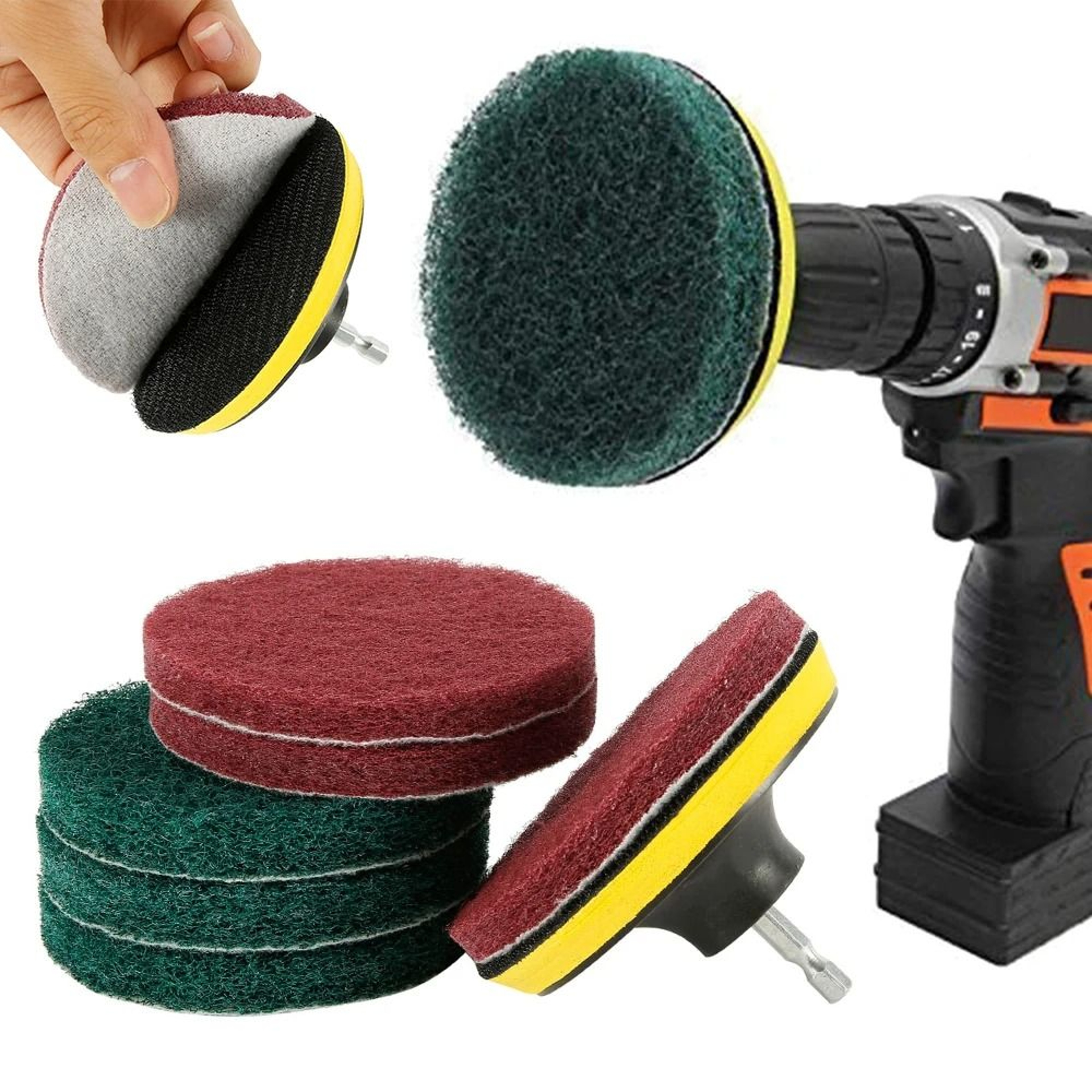 Drill Brush Scrub Pad Set 0