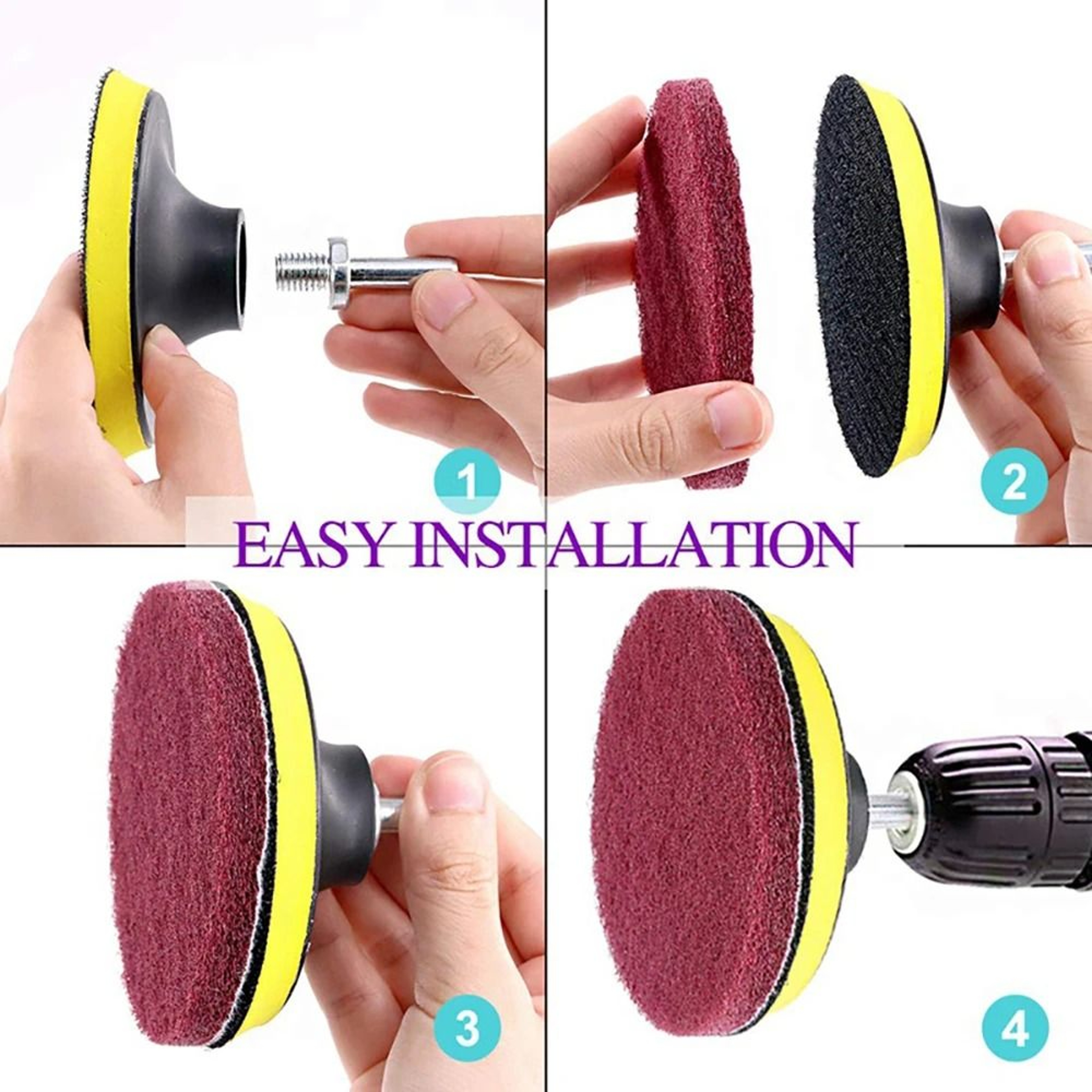 Drill Brush Scrub Pad Set 3