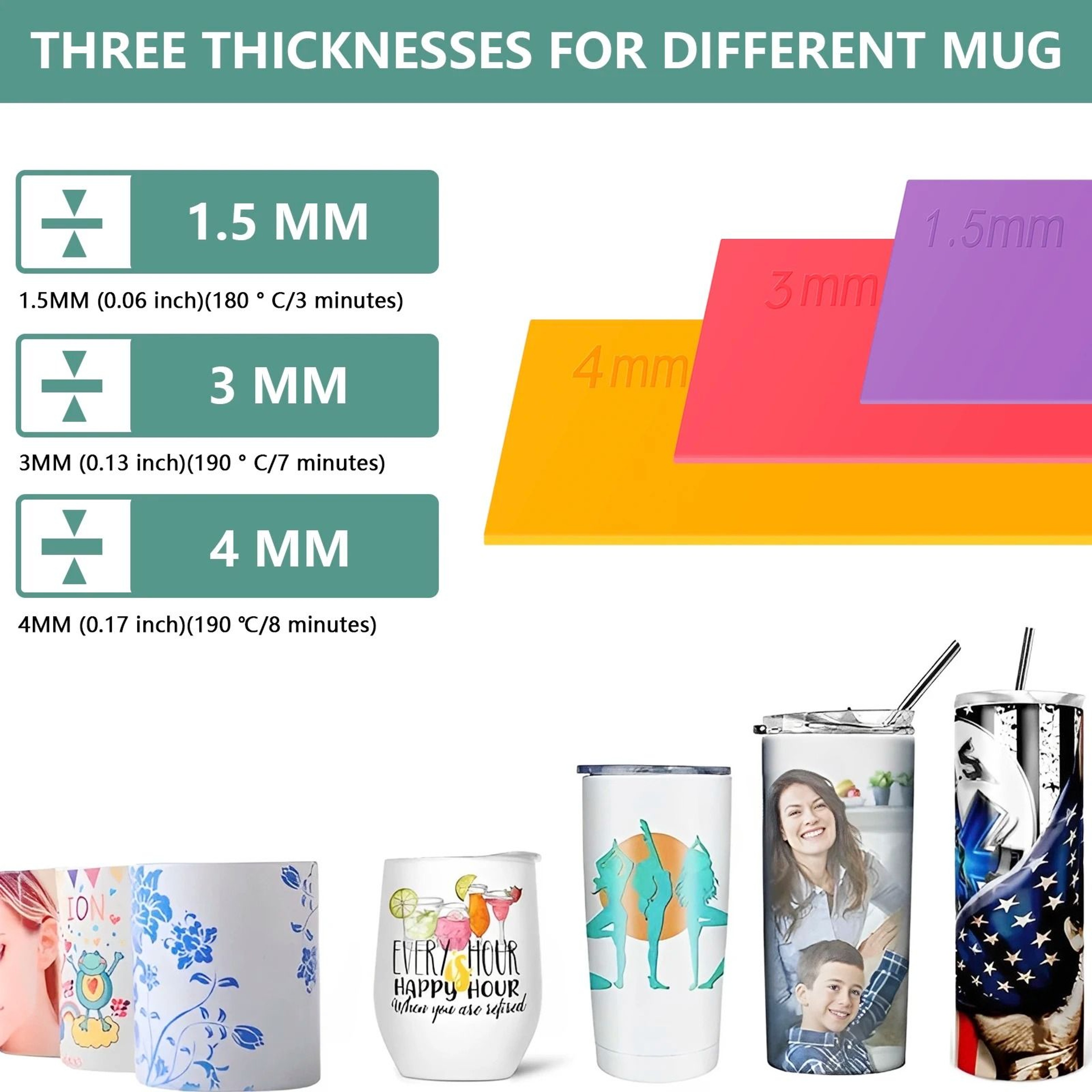 Silicone Sublimation Tumbler Wrap Set 4