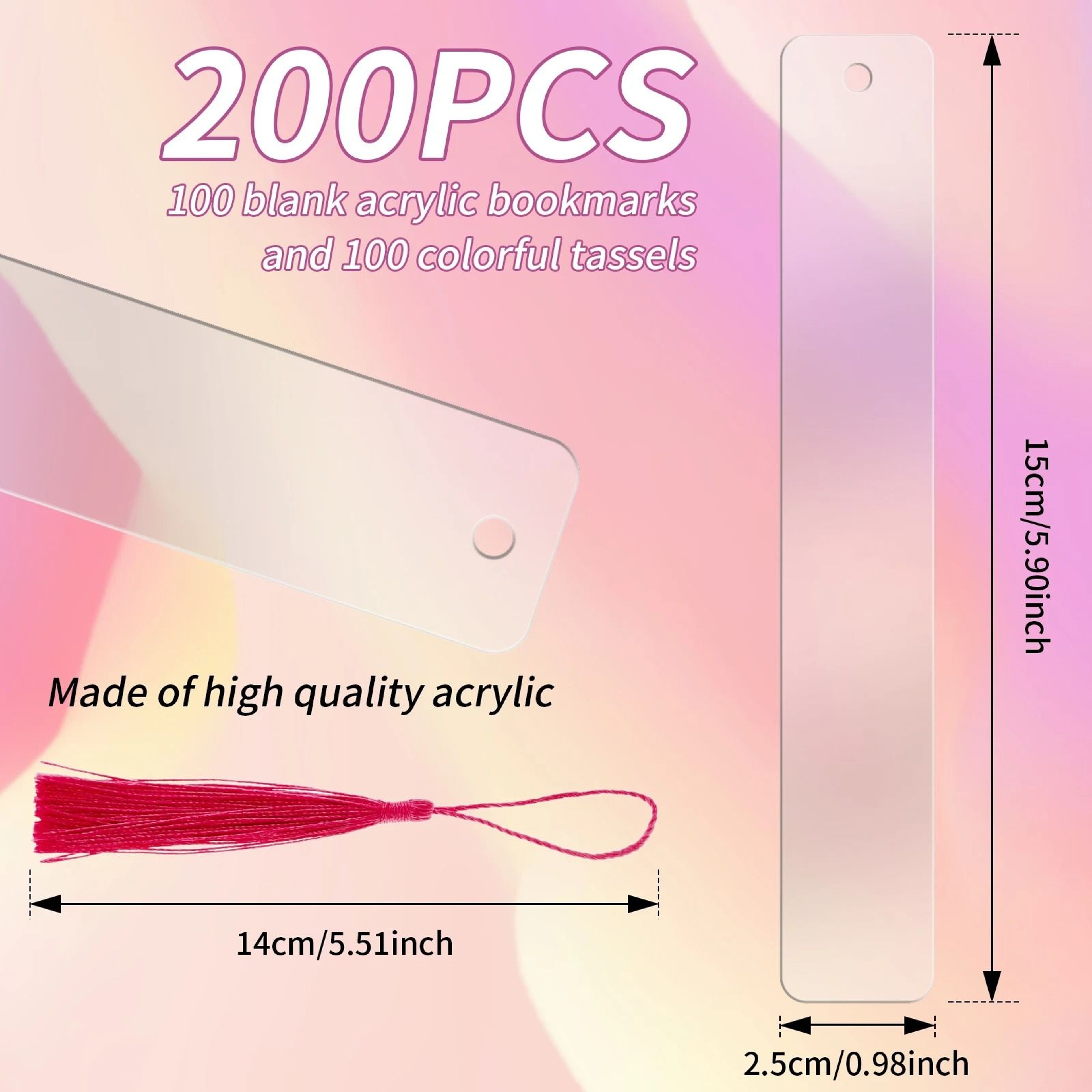 Clear Acrylic Bookmark Set 200 Pieces 1