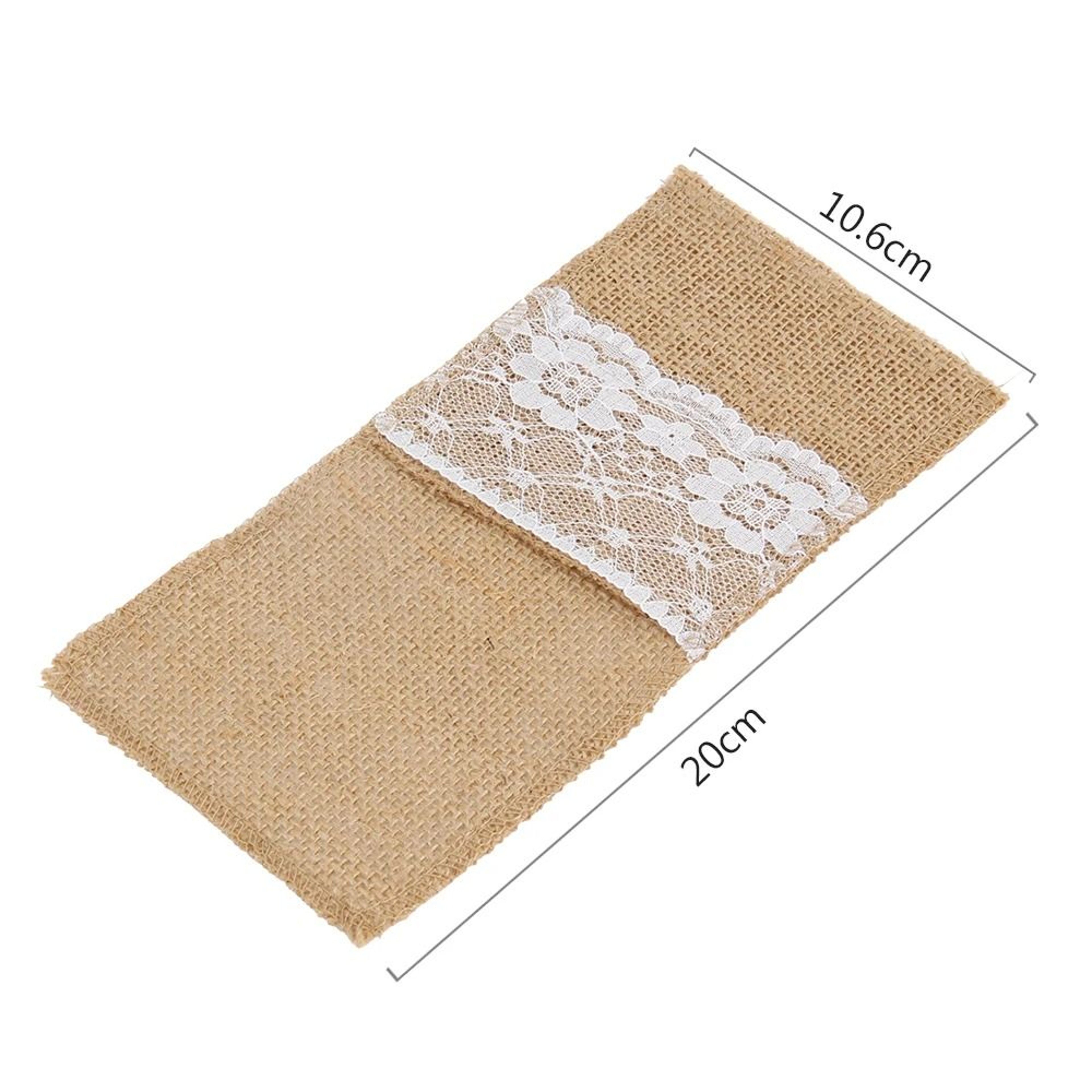 Rustic Burlap Cutlery Pouch Set 5
