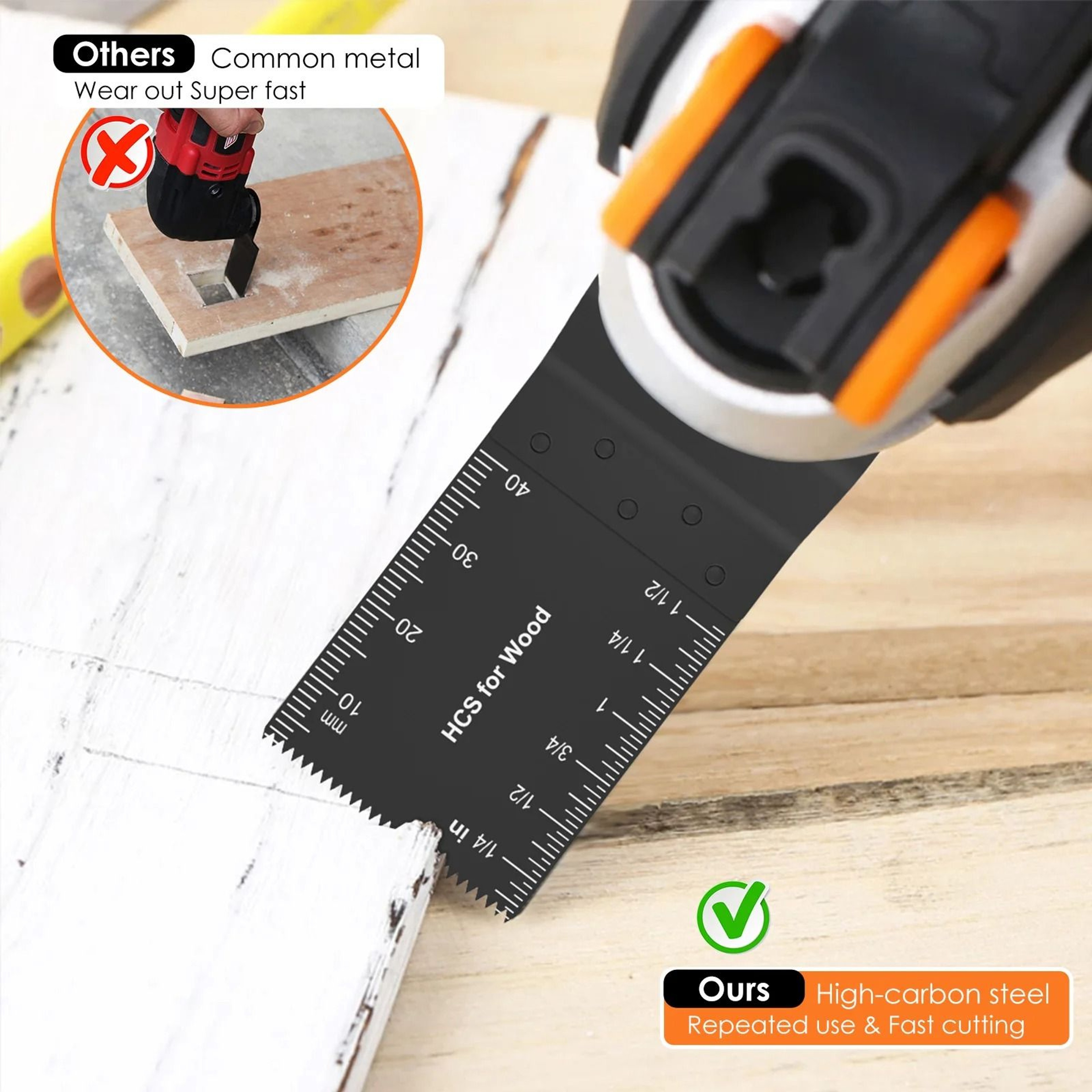 8Piece BiMetal Oscillating Multi Tool Saw Blade Set  Precision Cutting Blades For Wood Metal  Plast 2