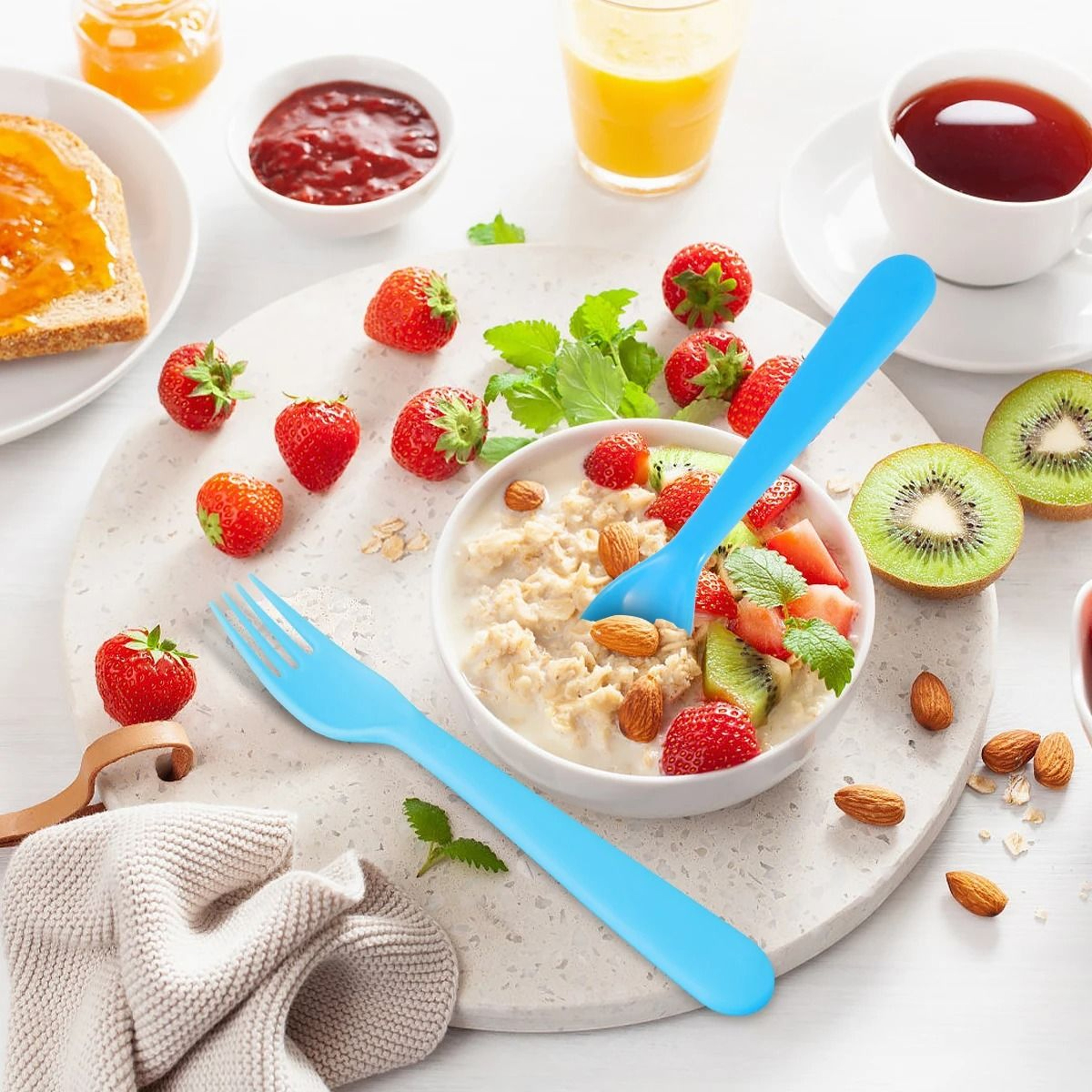 Colorful Reusable Toddler Fork And Spoon Set 18 Piece BPA Free Kids Utensils 4