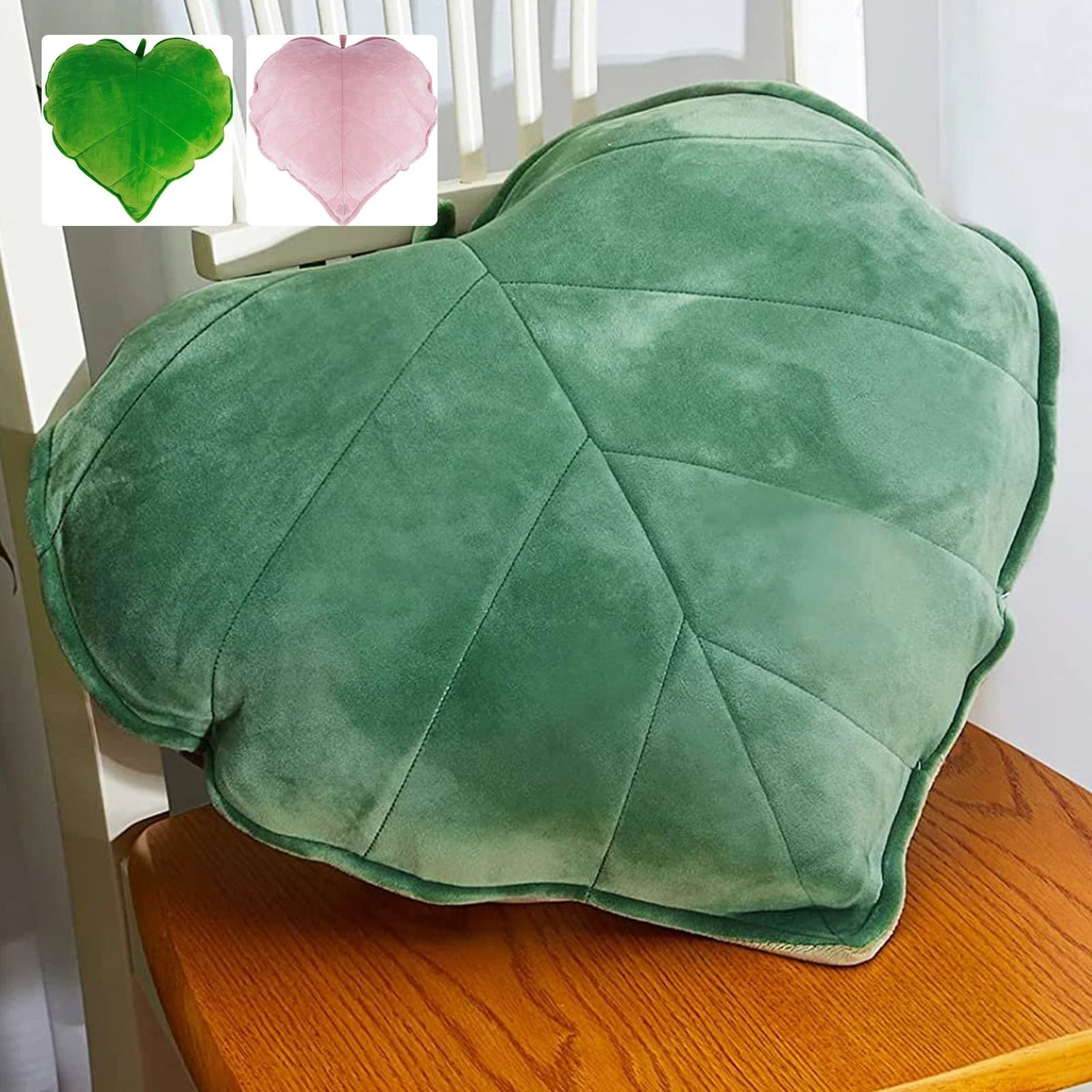 3D Leaf Plush Throw Pillow Decorative Plant Cushion 0