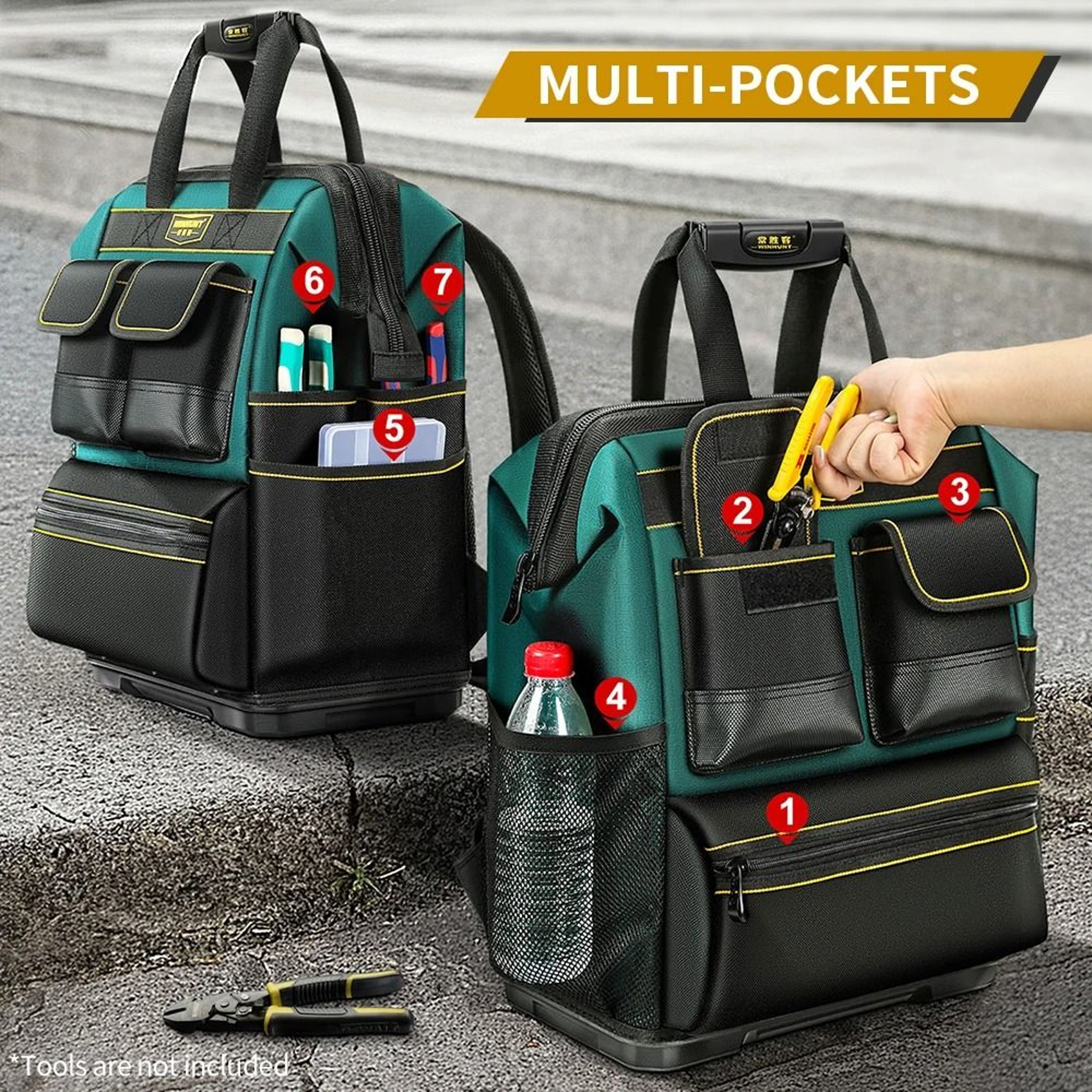 Heavy Duty Tool Backpack With Rubber Base 1
