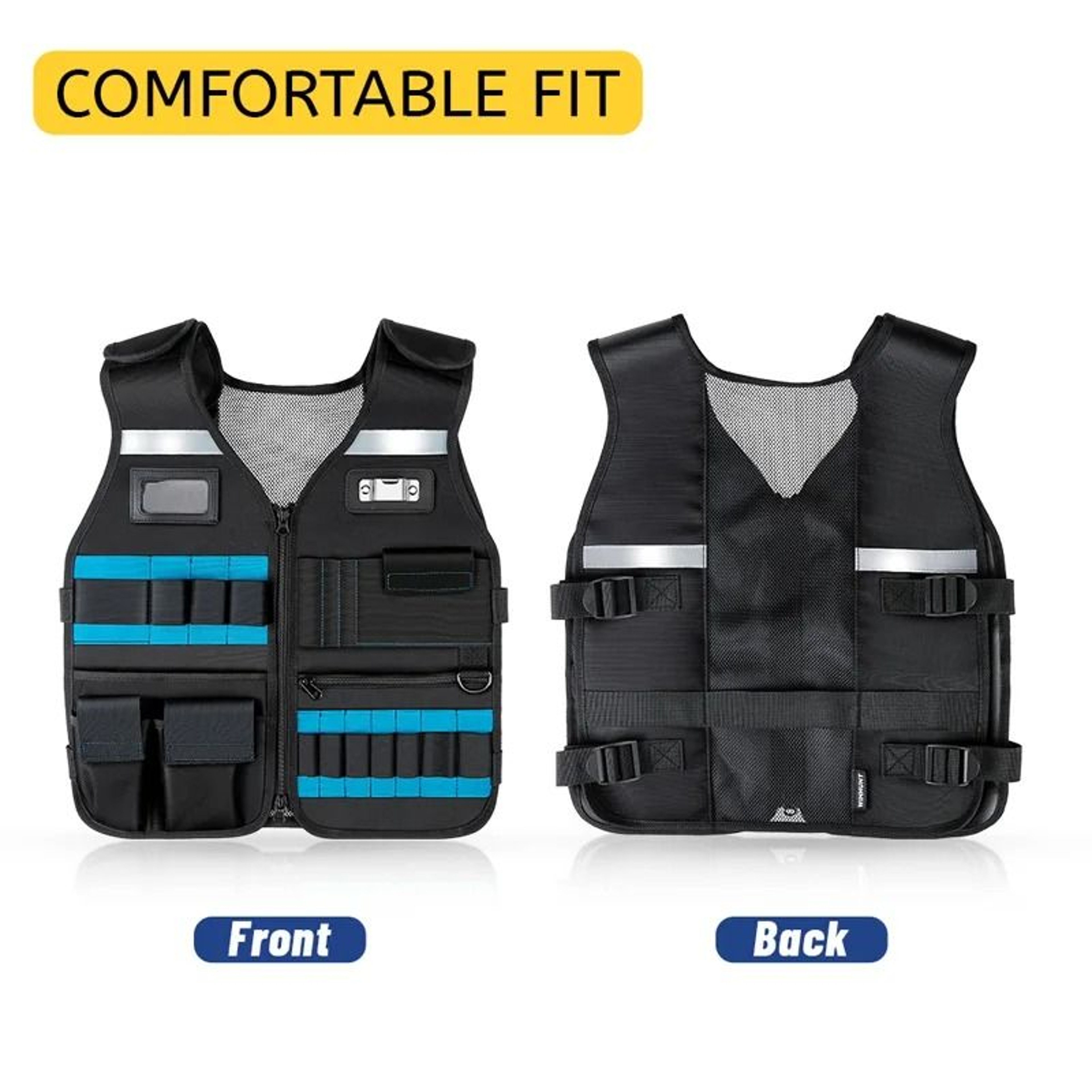Heavy Duty Tool Vest Adjustable Work Vest With Multi Pocket Tool Organizer 3