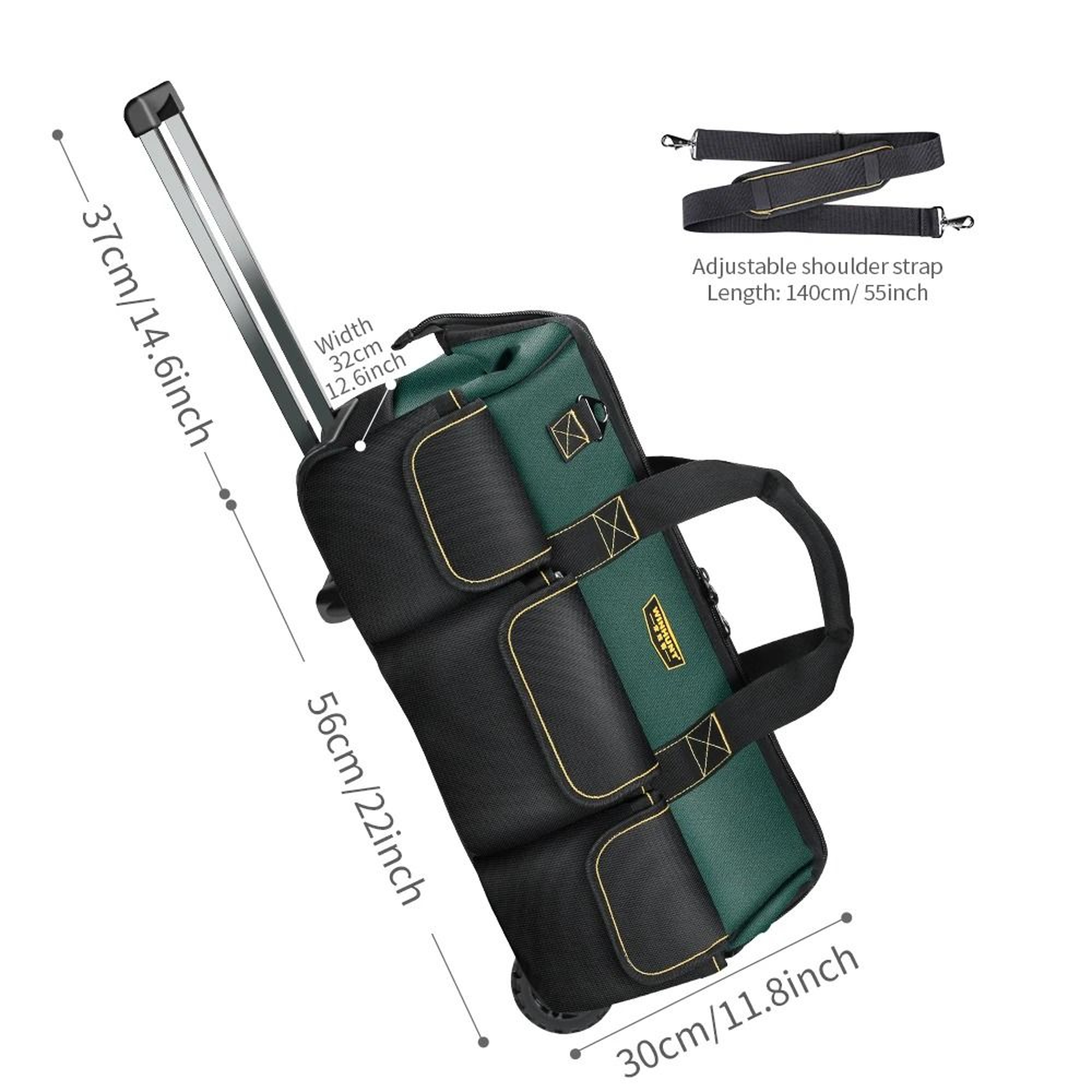 Heavy Duty Rolling Tool Bag With Wheels And Pull Handle 7