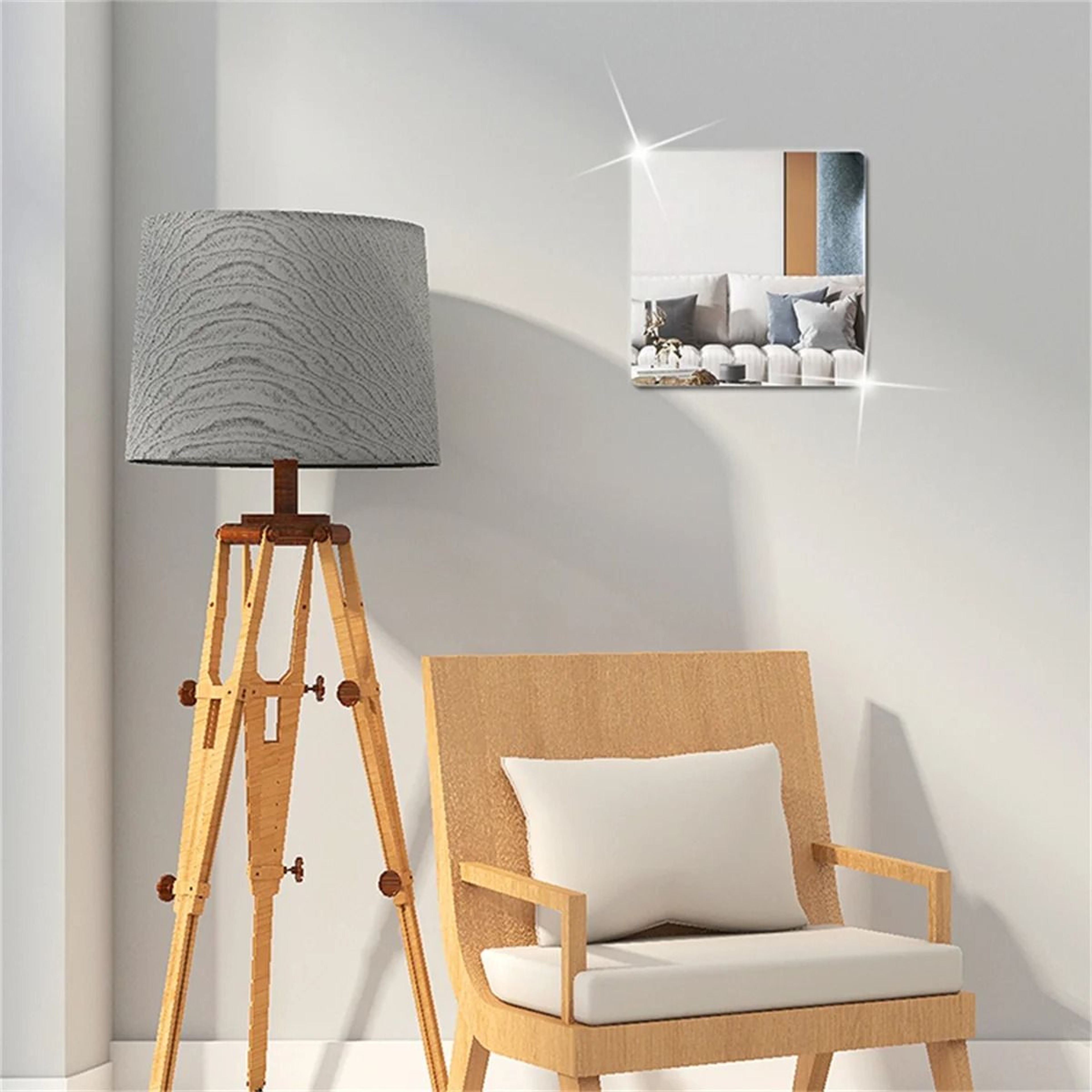 Square Acrylic Mirror Wall Stickers Set 4
