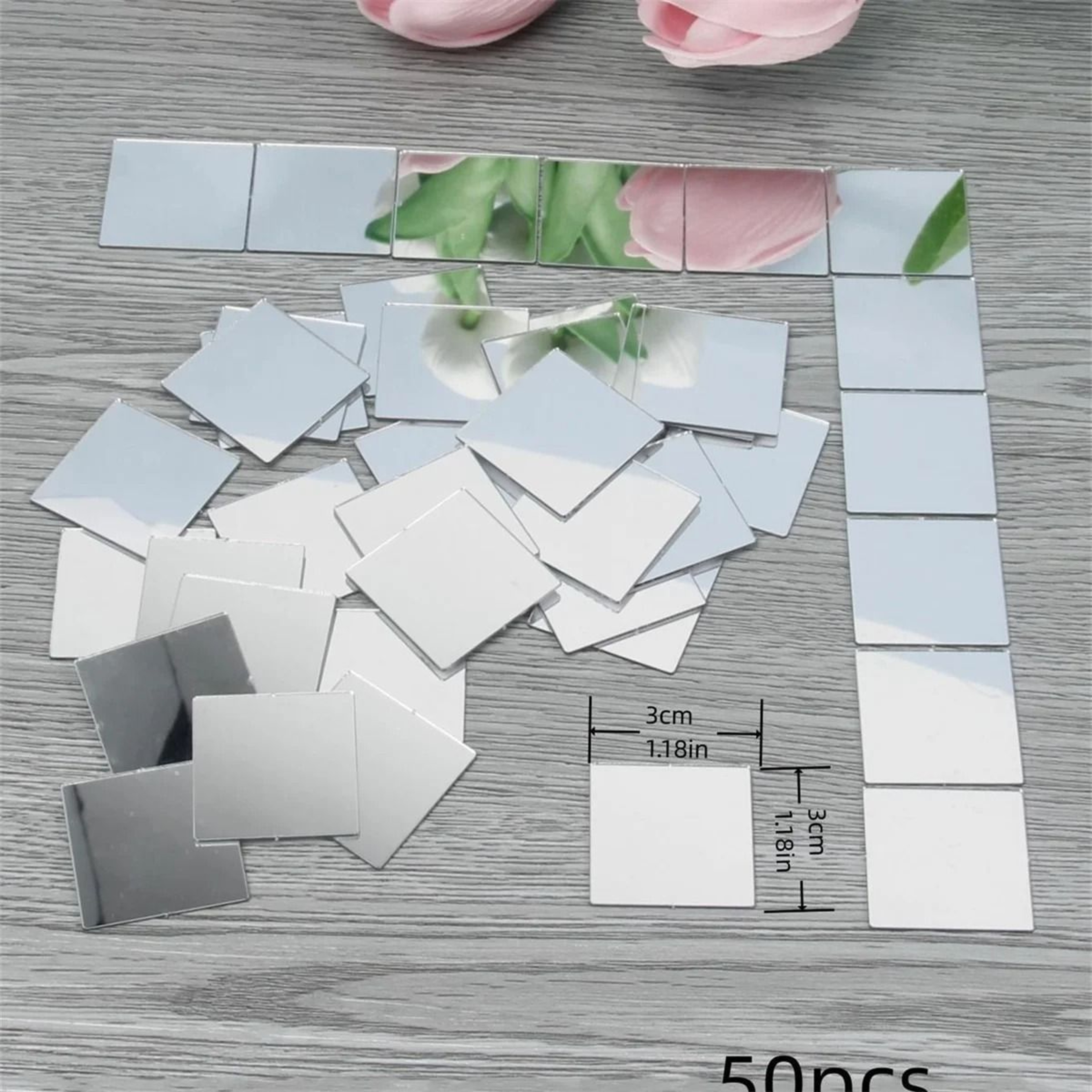 Mini Square Glass Mirror Tiles For DIY Crafts 6