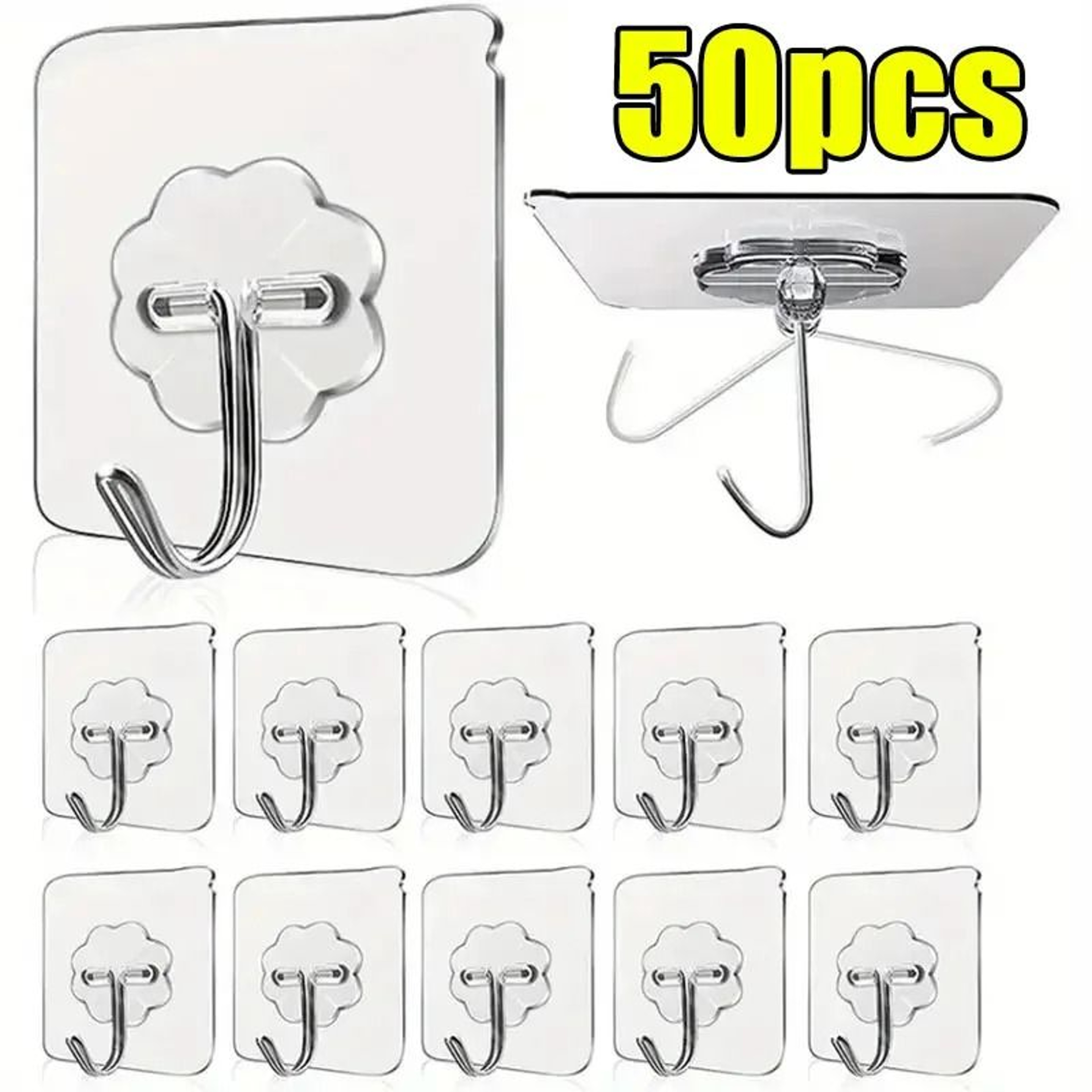 Clear Self Adhesive Wall Hooks Heavy Duty 9