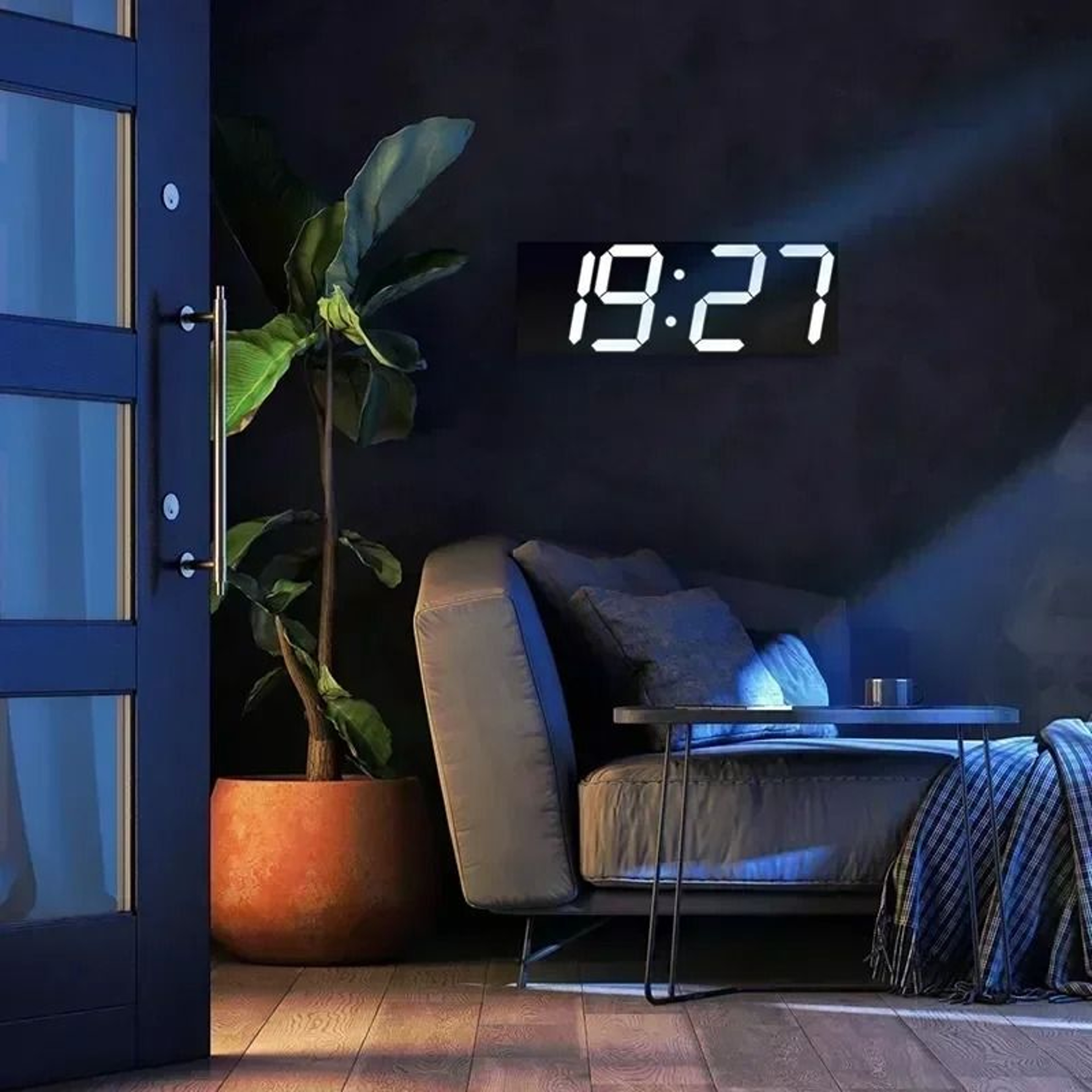 3D LED Digital Wall Clock With Adjustable Brightness Night Mode 3