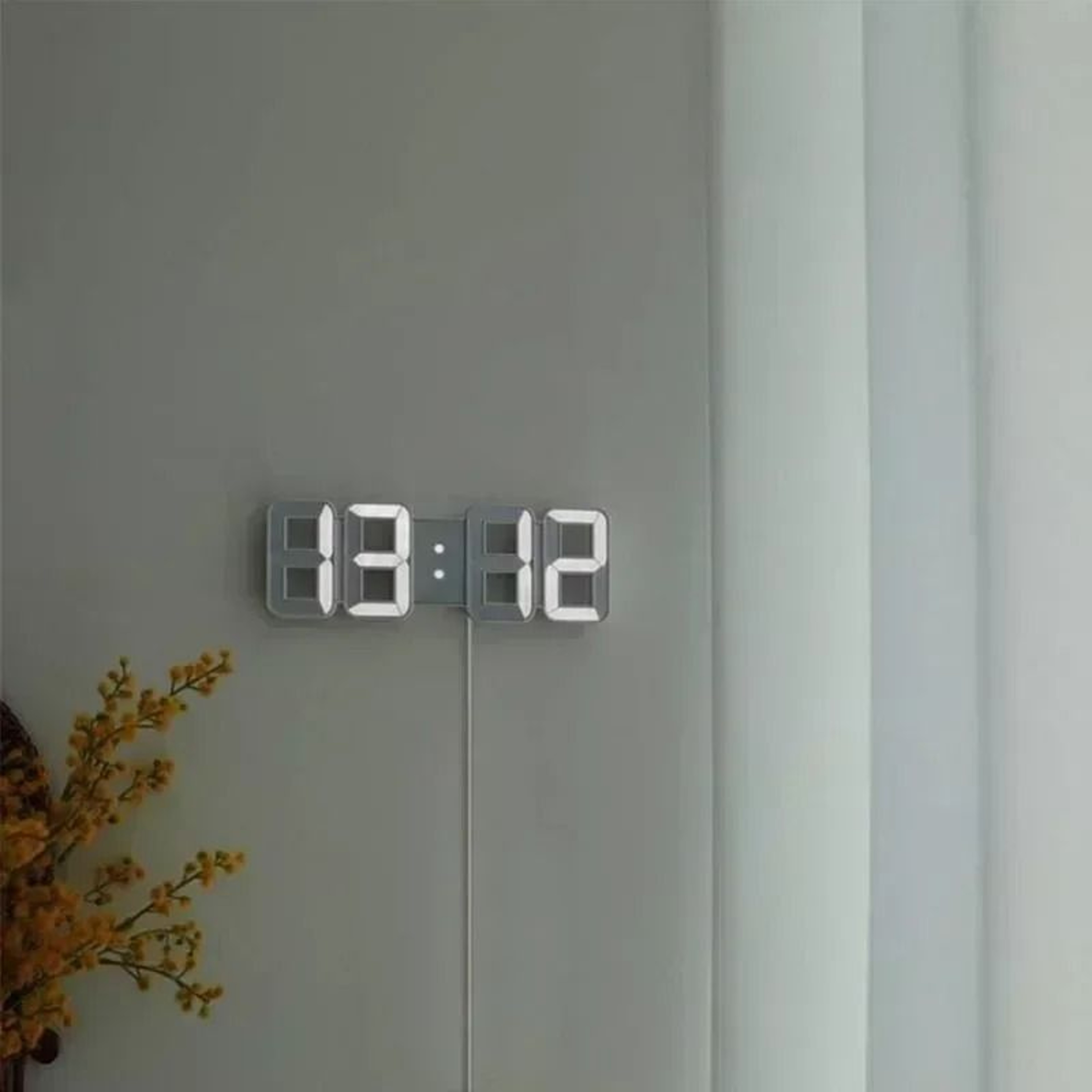 3D LED Digital Wall Clock With Adjustable Brightness Night Mode 5