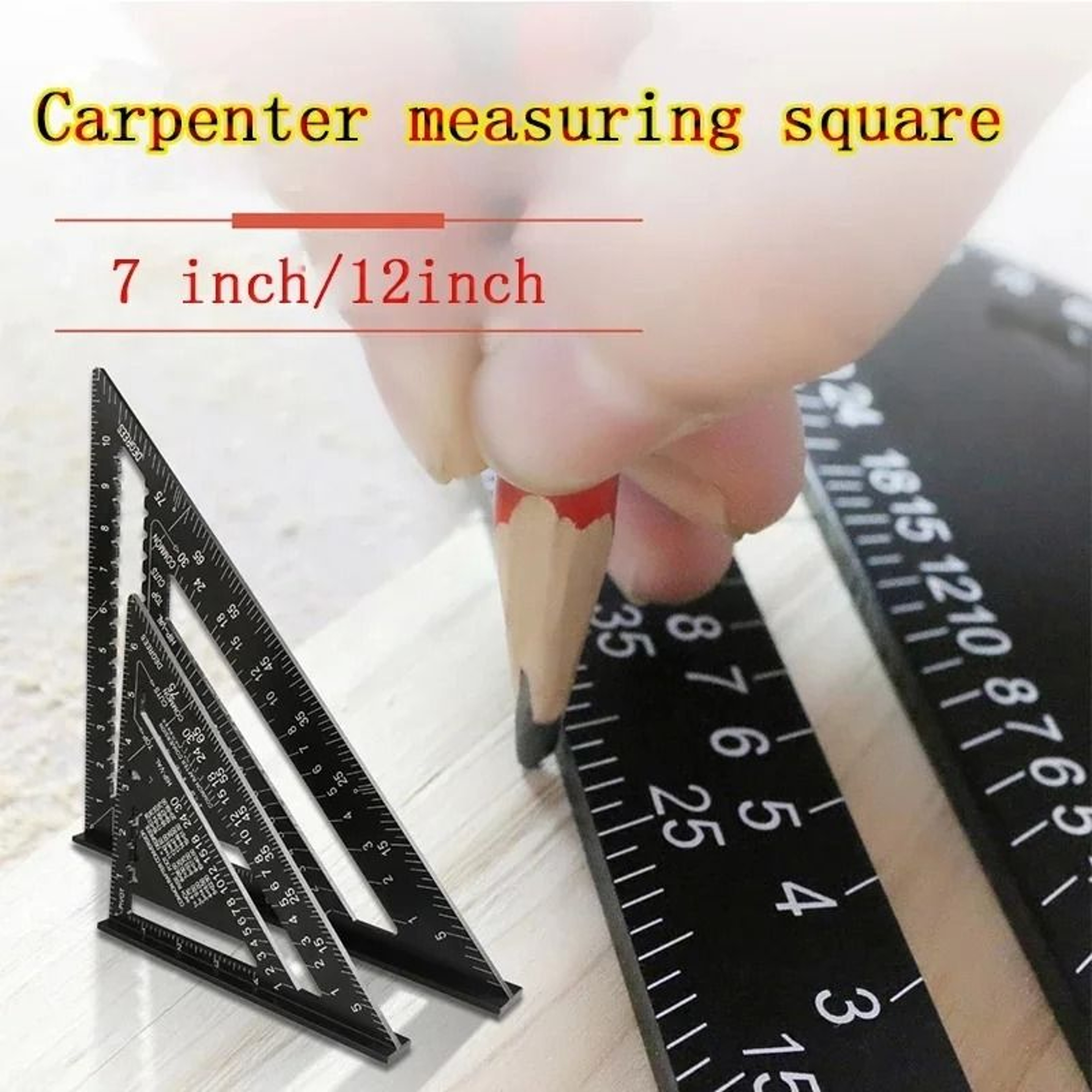 Aluminum Triangle Ruler For Carpenter Woodworking Measuring Layout 2