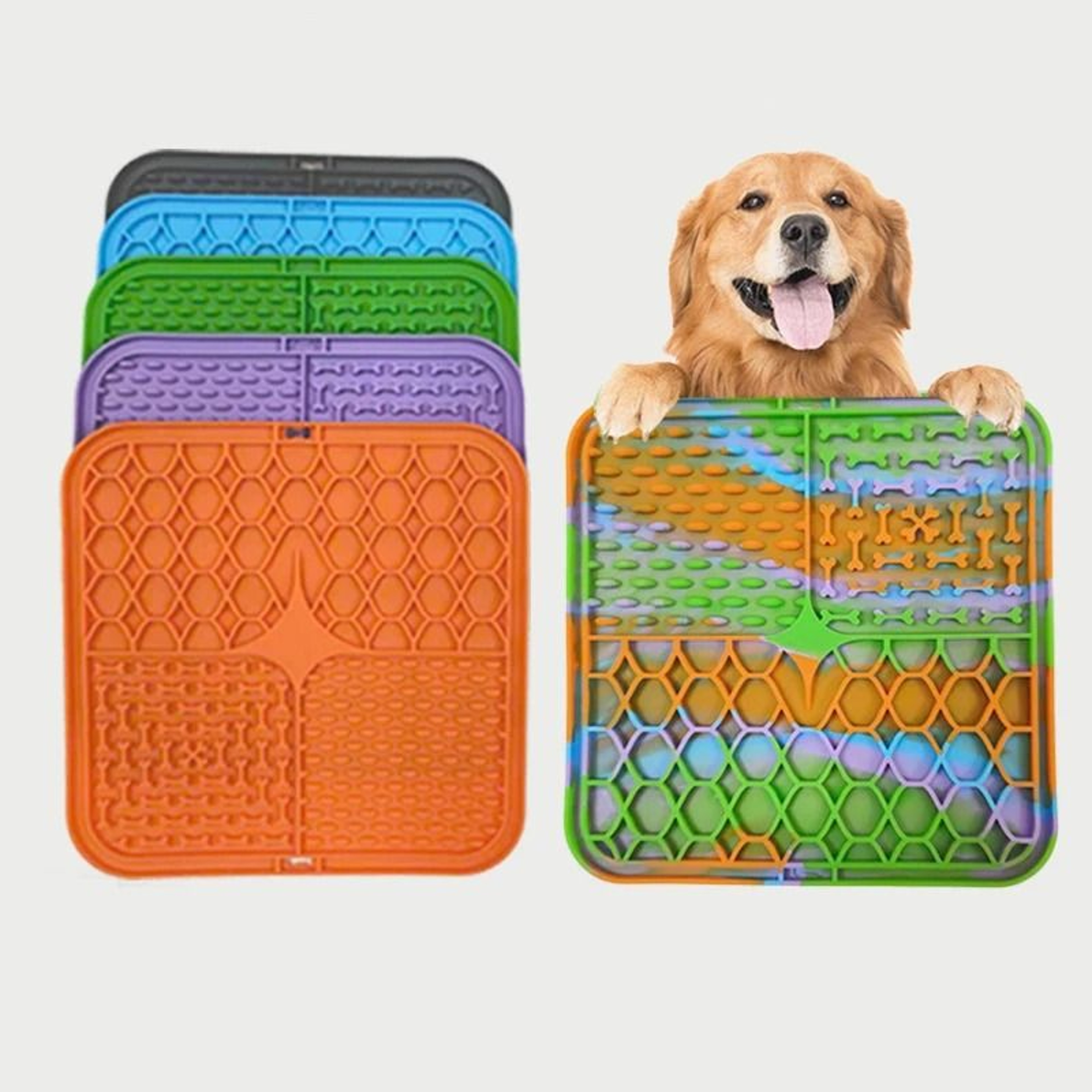 Pet Lick Mat Slow Feeder Silicone Dog Treat Mat For Bathing Grooming And Anxiety Relief 1