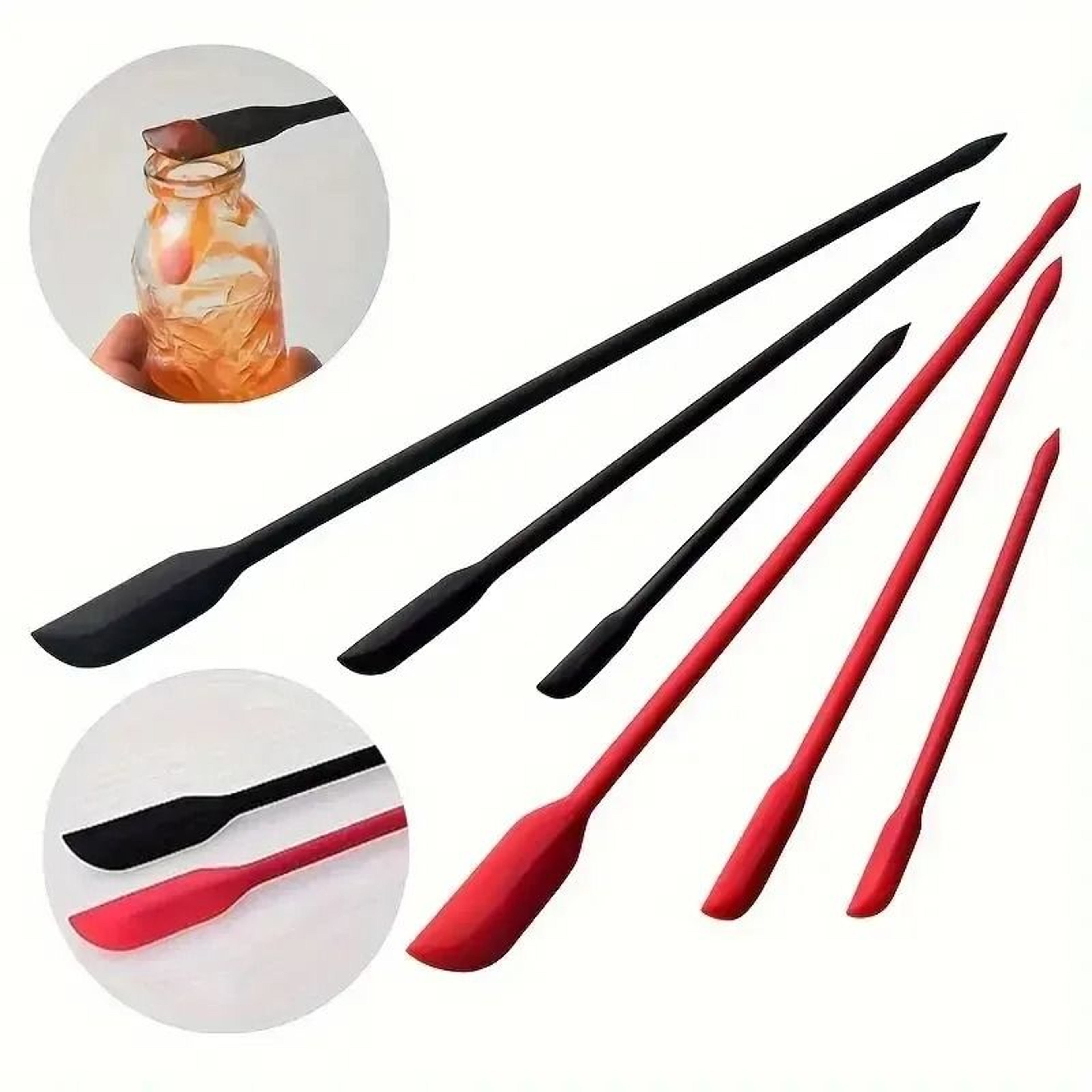 Mini Silicone Spatula Set Heat Resistant Jar Scraper Tools 0