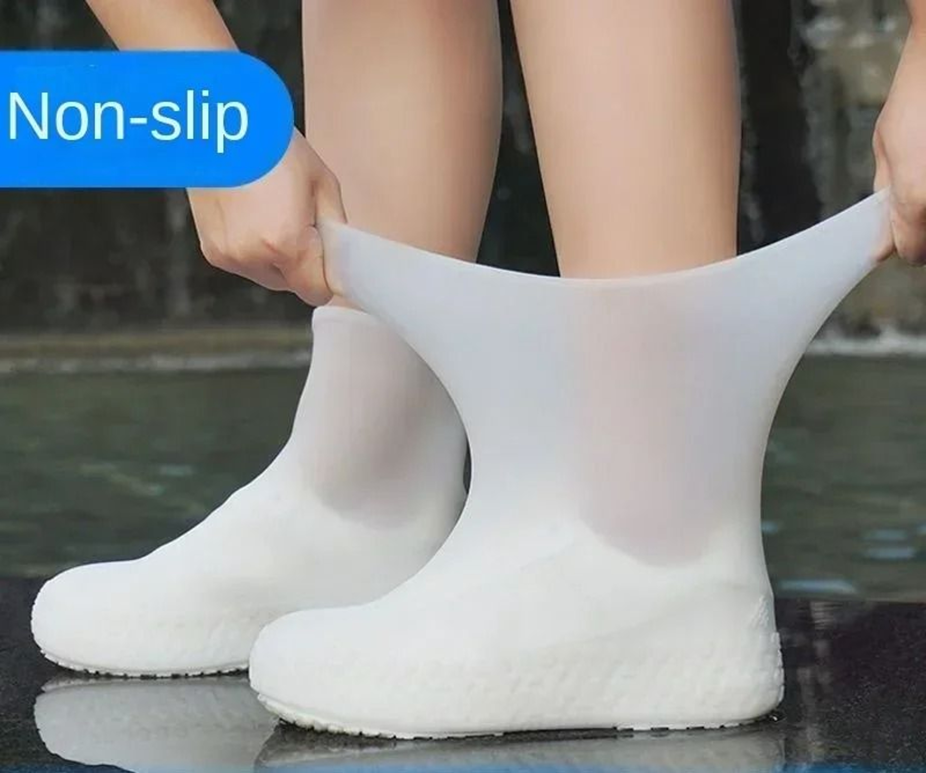 Reusable Waterproof Rain Shoe Covers With Non Slip Sole 3