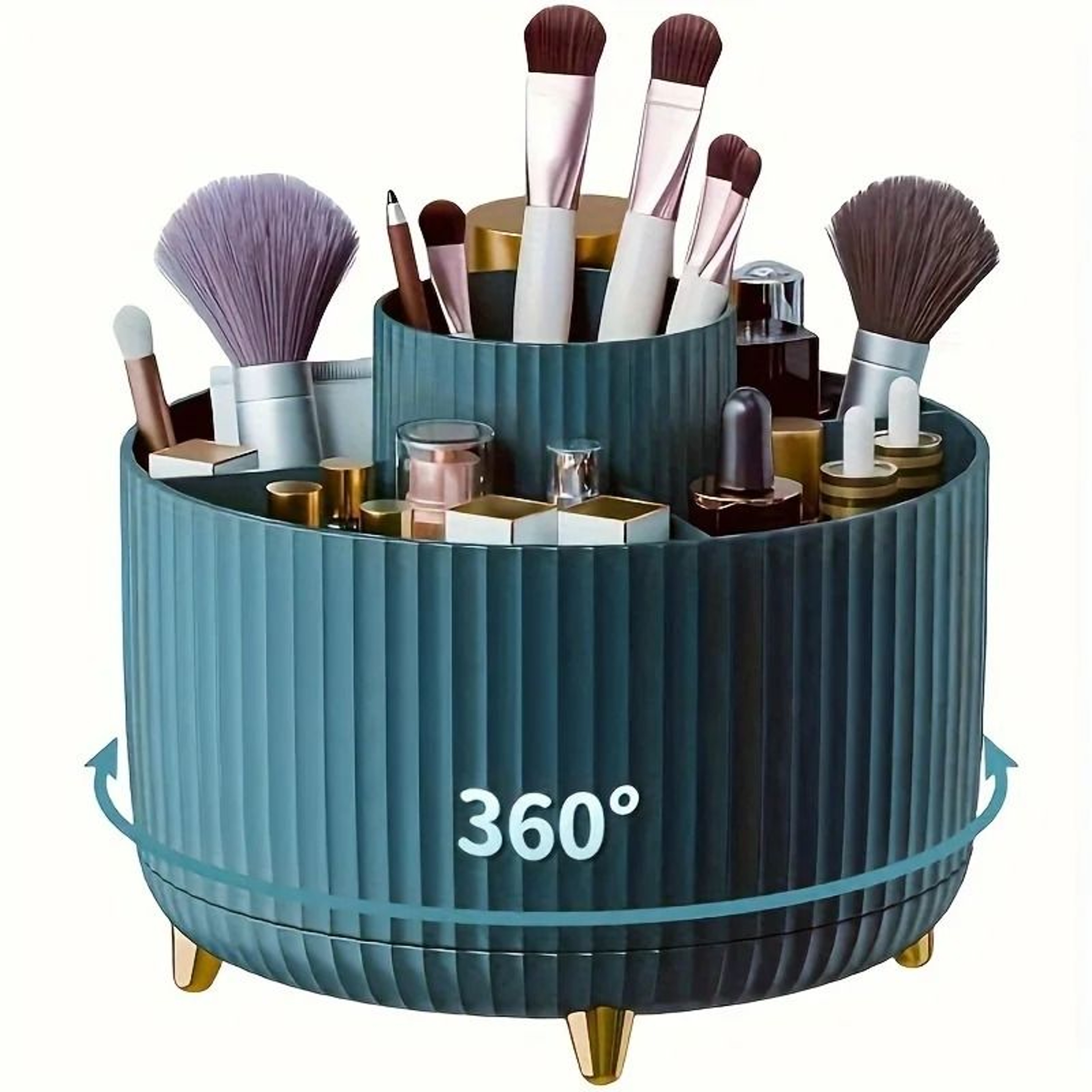 360 Degree Rotating Cosmetic Organizer With 5 Compartments 11