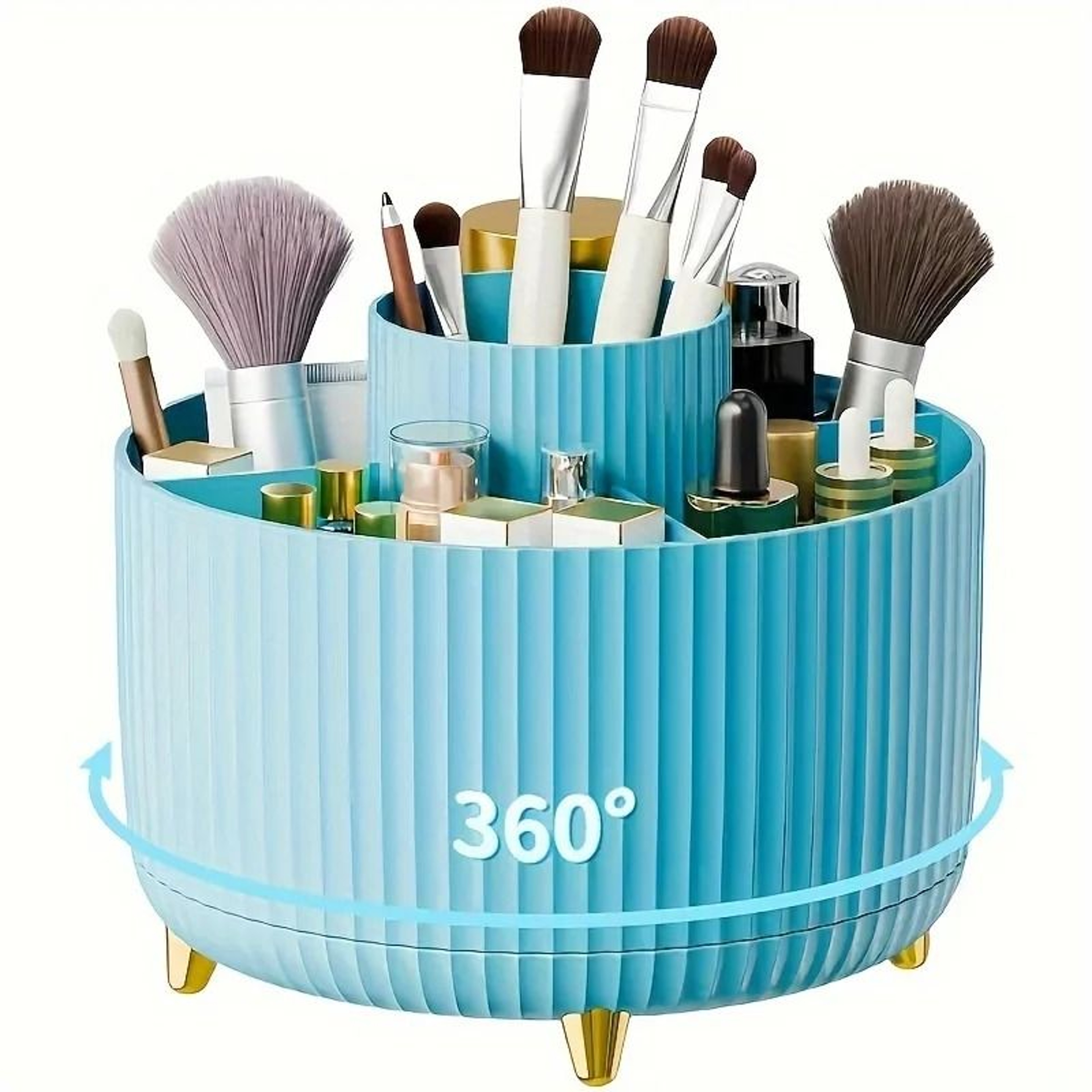 360 Degree Rotating Cosmetic Organizer With 5 Compartments 6