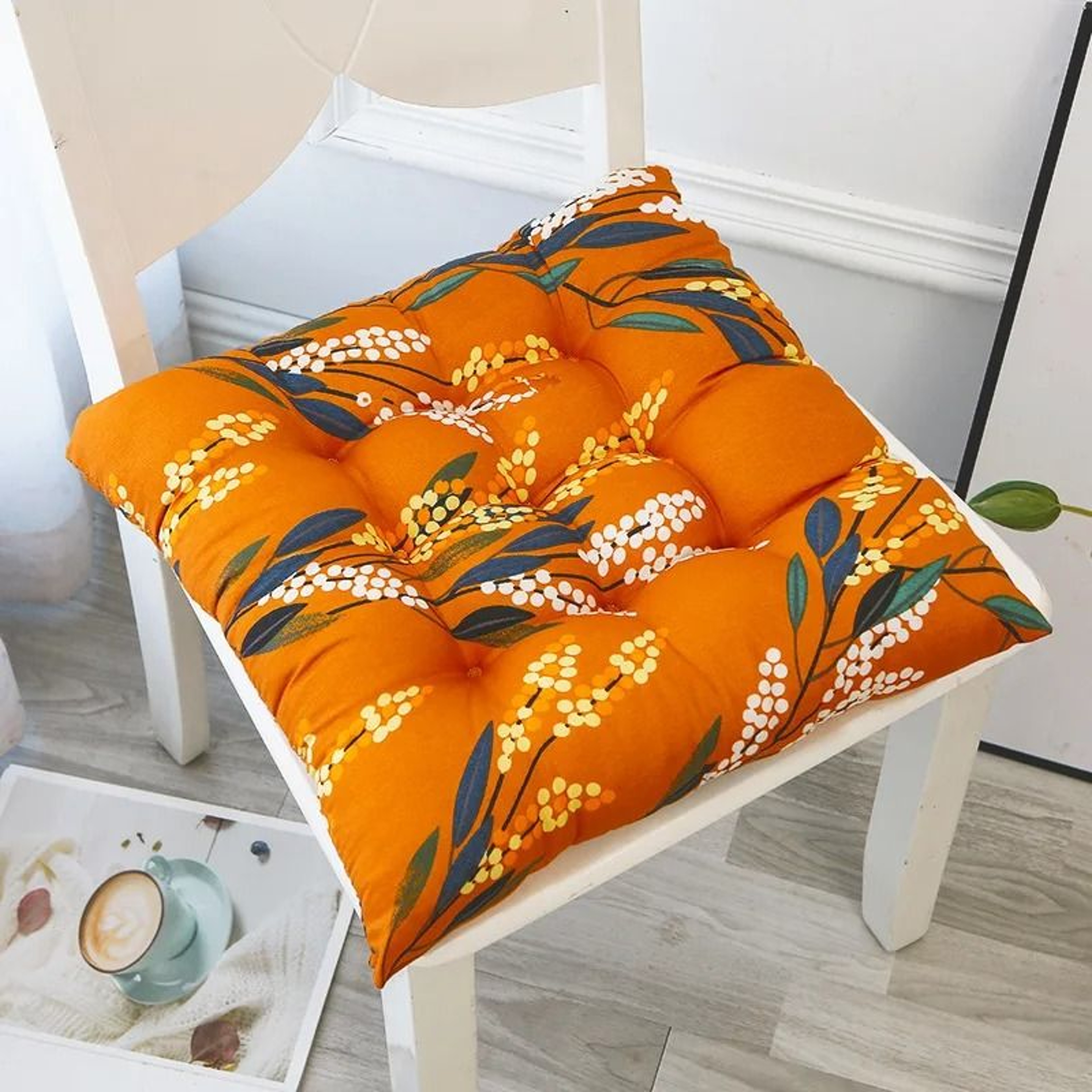 Soft Breathable Square Chair Cushion Modern Solid Color Seat Pad For Home Office Dining 0