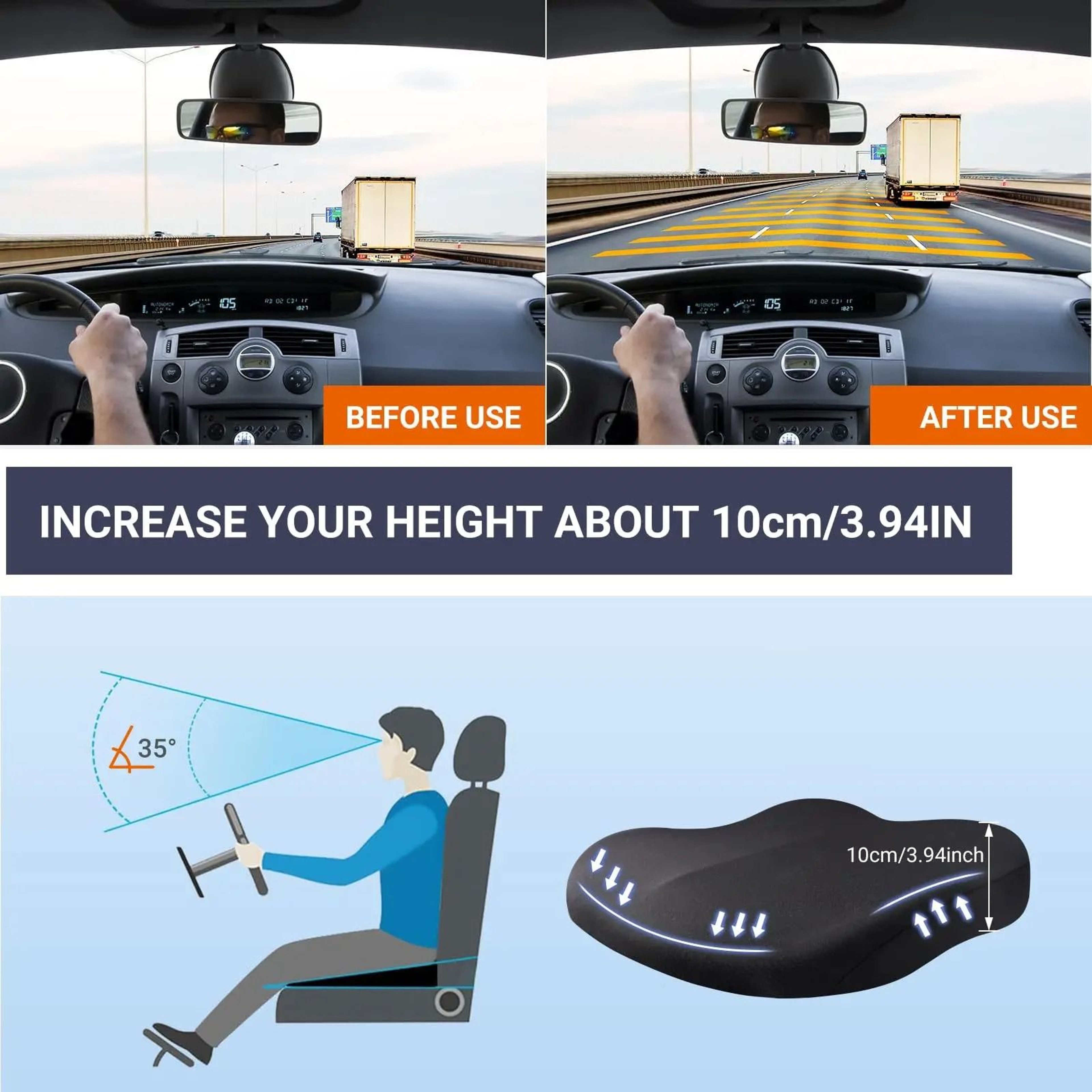 Memory Foam Seat Cushion Slow Rebound Hip Support Pad For Office Car And Chair 1