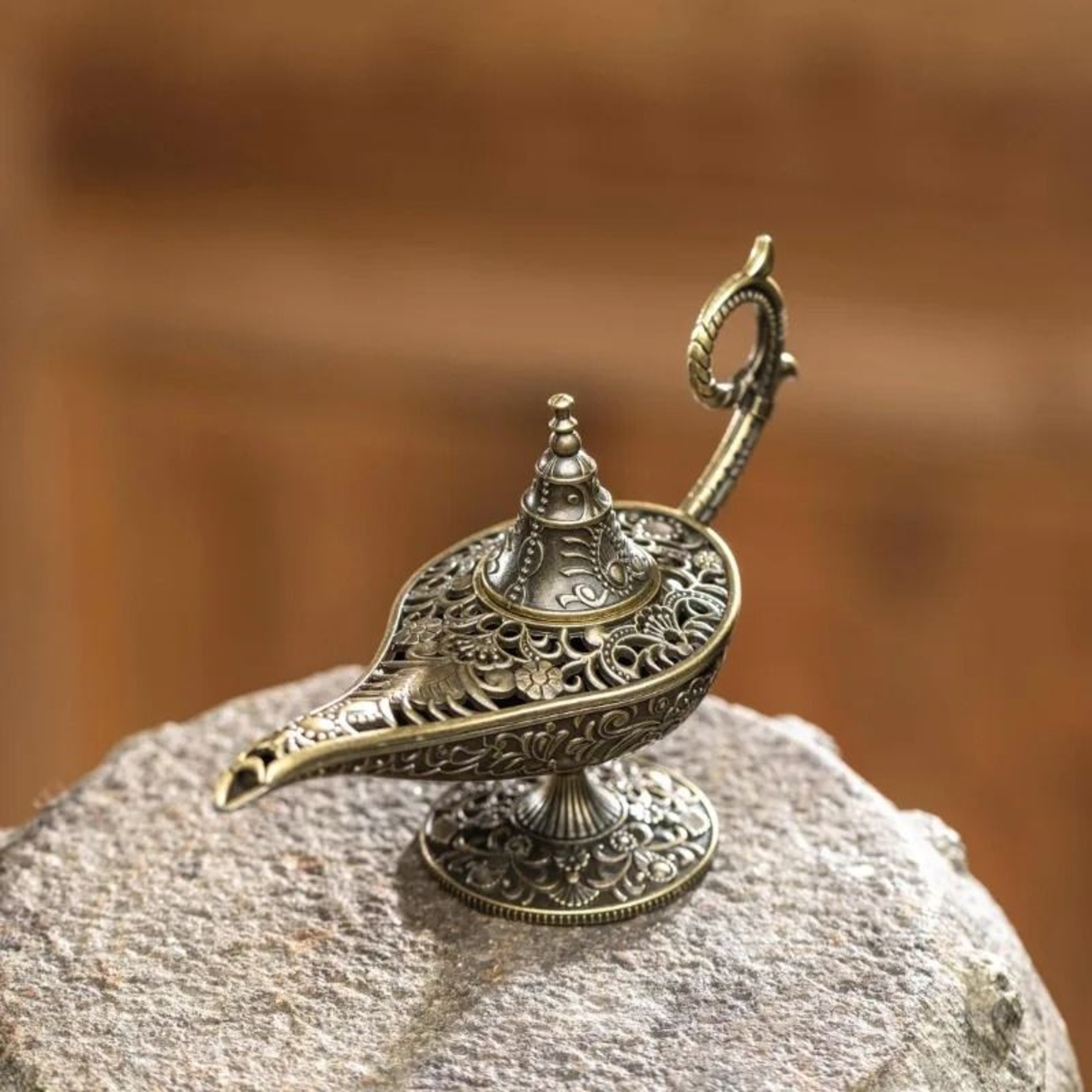 Vintage Aladdin Magic Lamp Incense Burner Decorative Metal Incense Holder For Home Decor Meditation 6