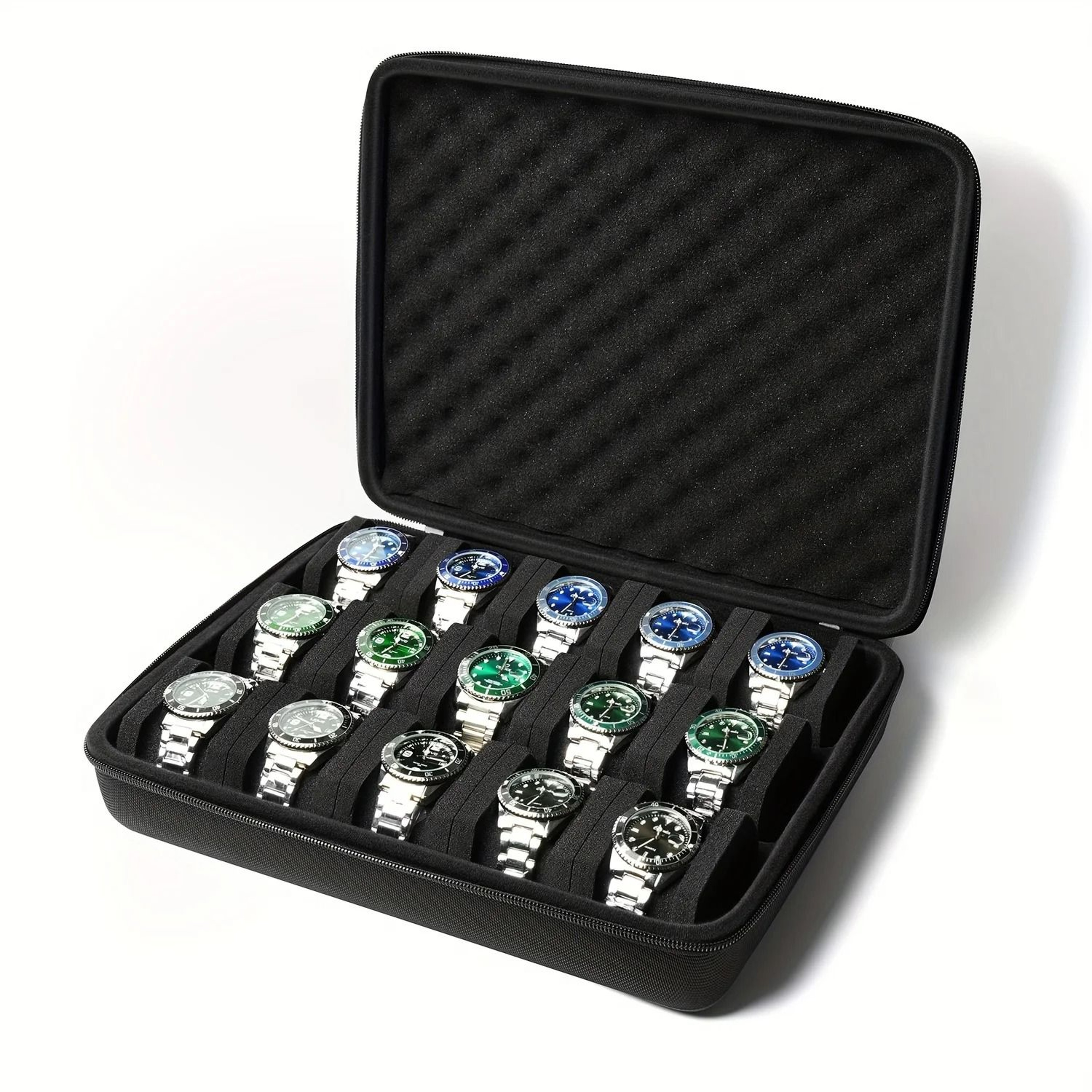 Portable 15 Slot Watch Travel Case With Shockproof Sponge Pillow Storage Box 2