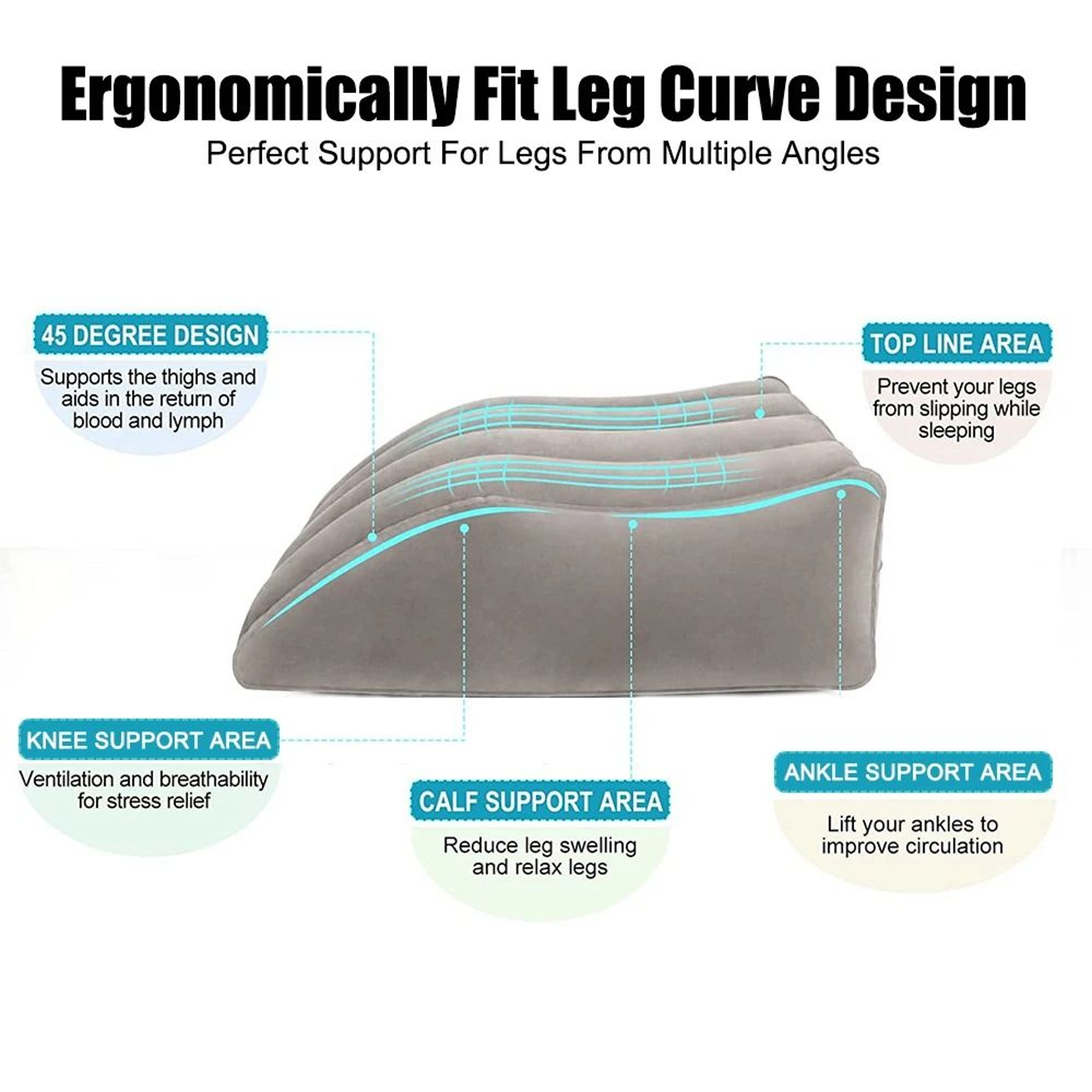 Inflatable Leg Elevation Pillow For Blood Circulation Knee Support And Recovery 5