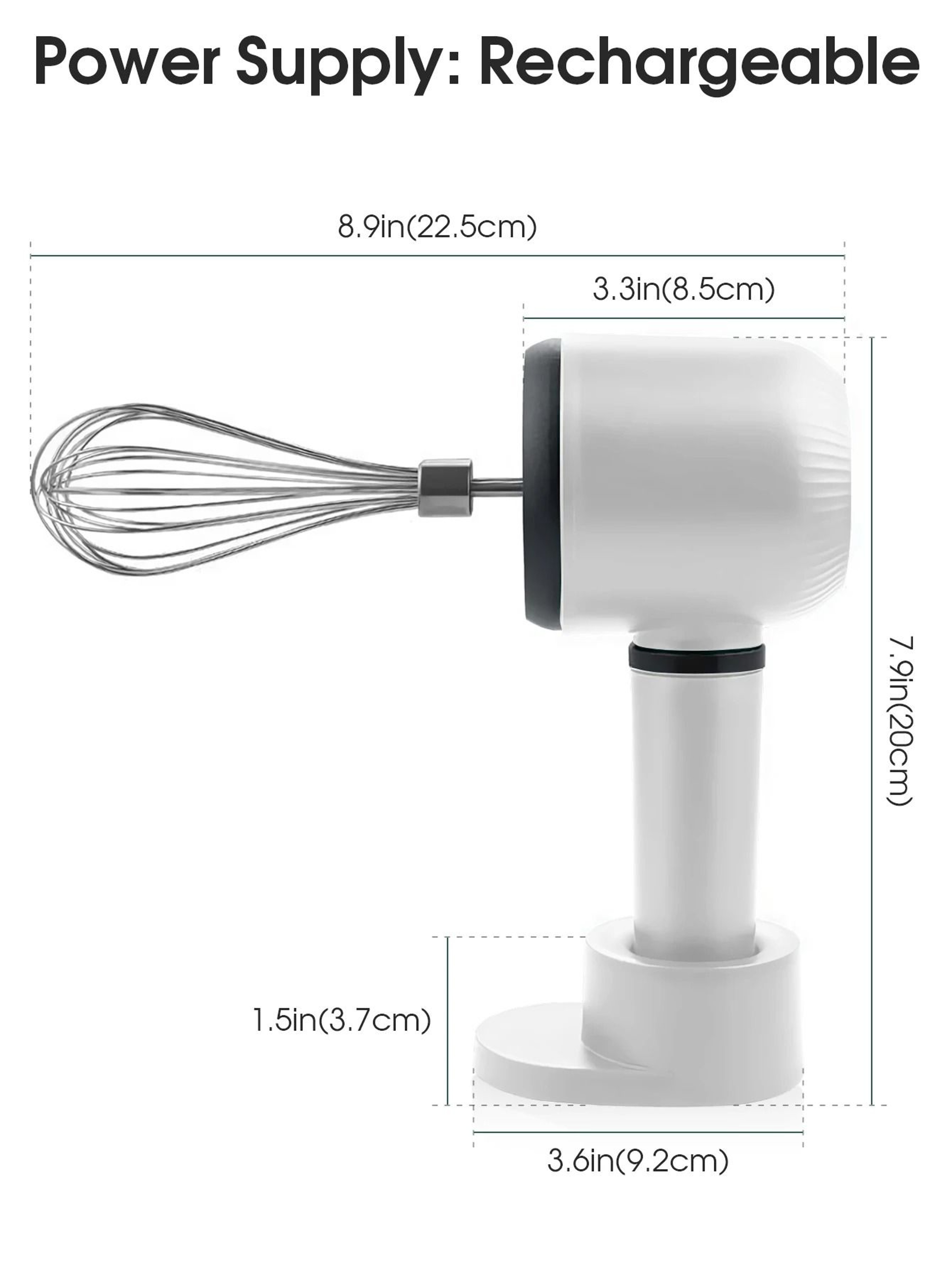 USB Rechargeable Hand Mixer With 3 Speeds And 2 Whisks 1