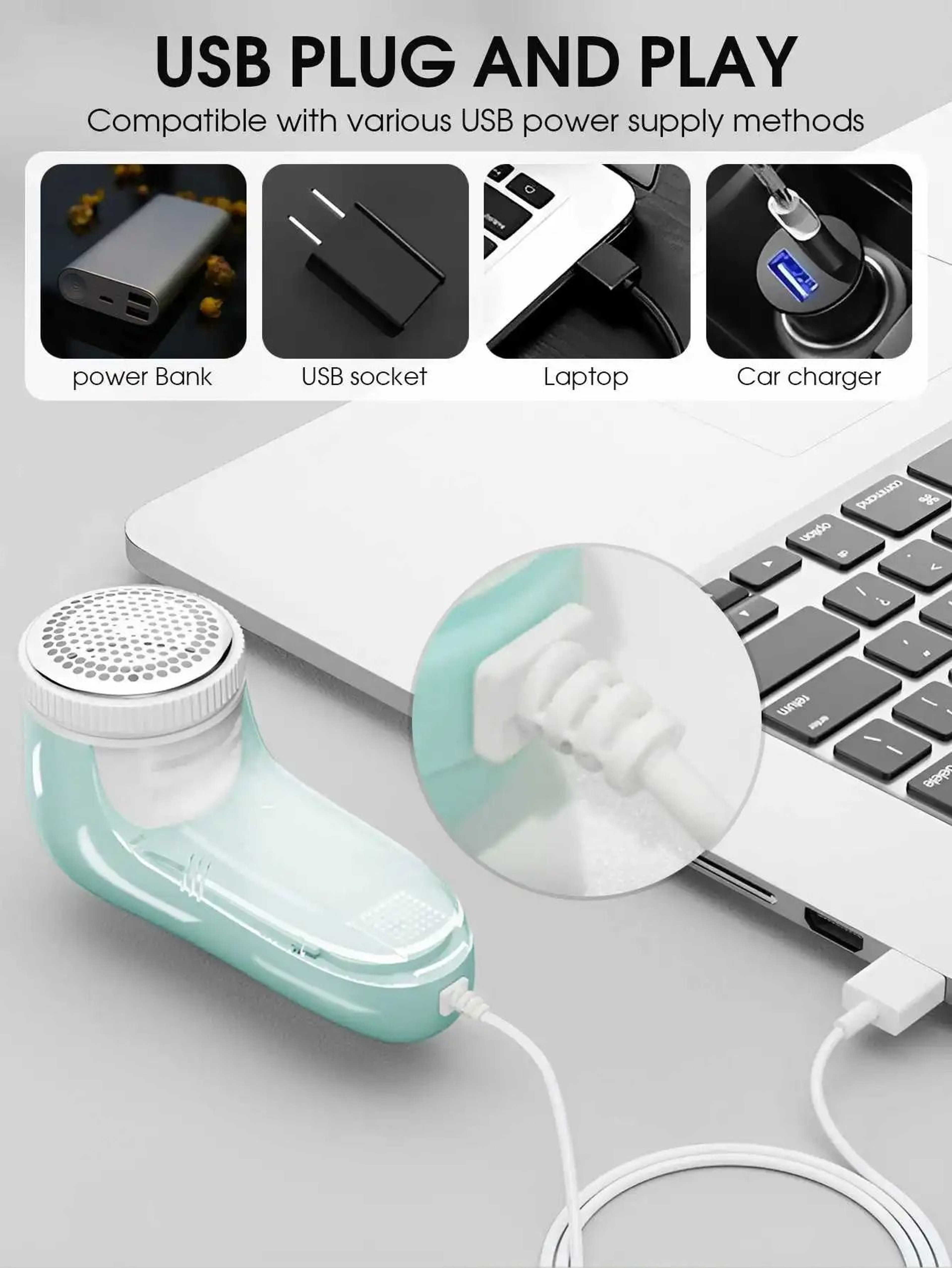 USB Electric Fabric Shaver For Clothes Lint Fuzz And Fluff Removal 2