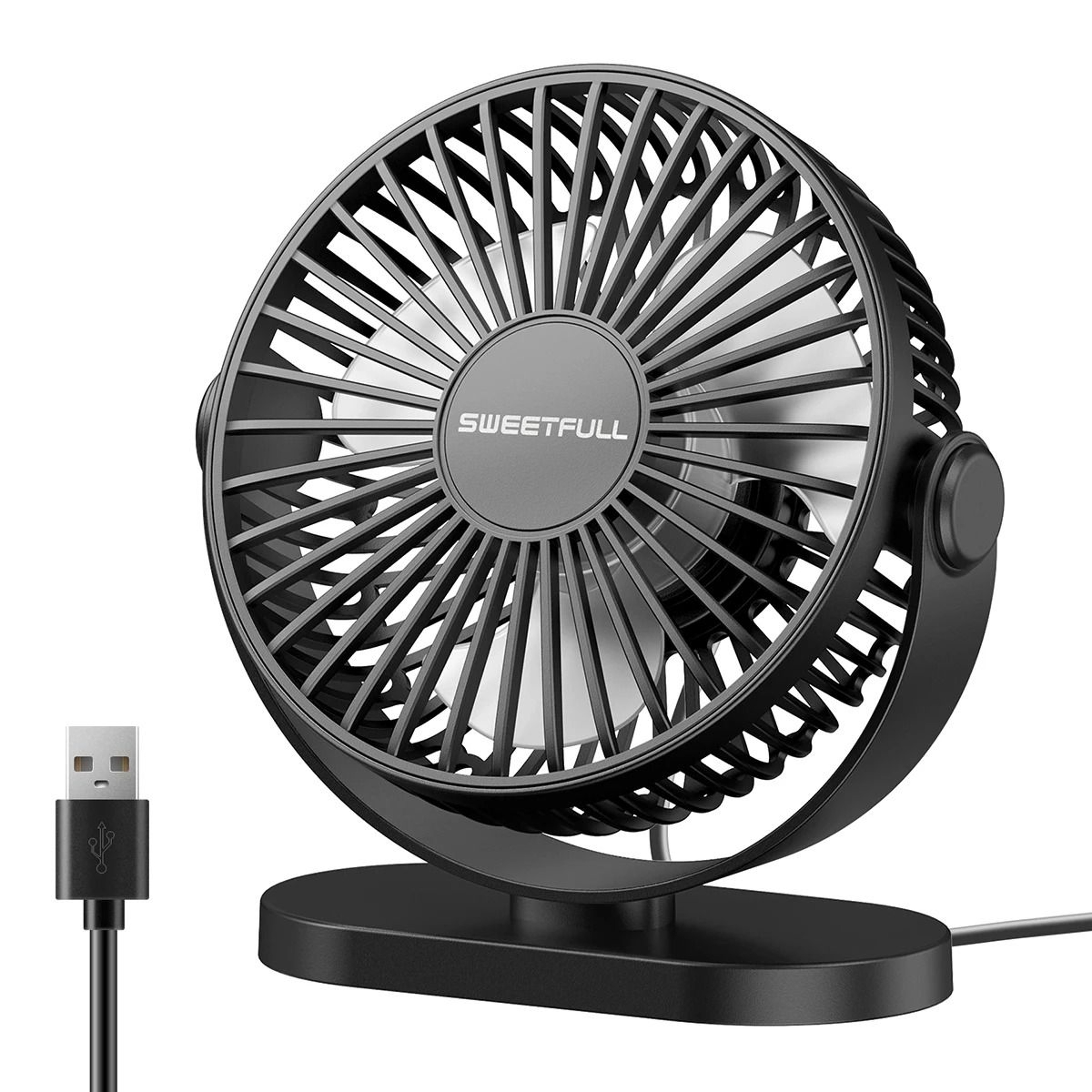 USB Mini Desk Fan With Wall Mount And 3 Speed Air Circulation 13