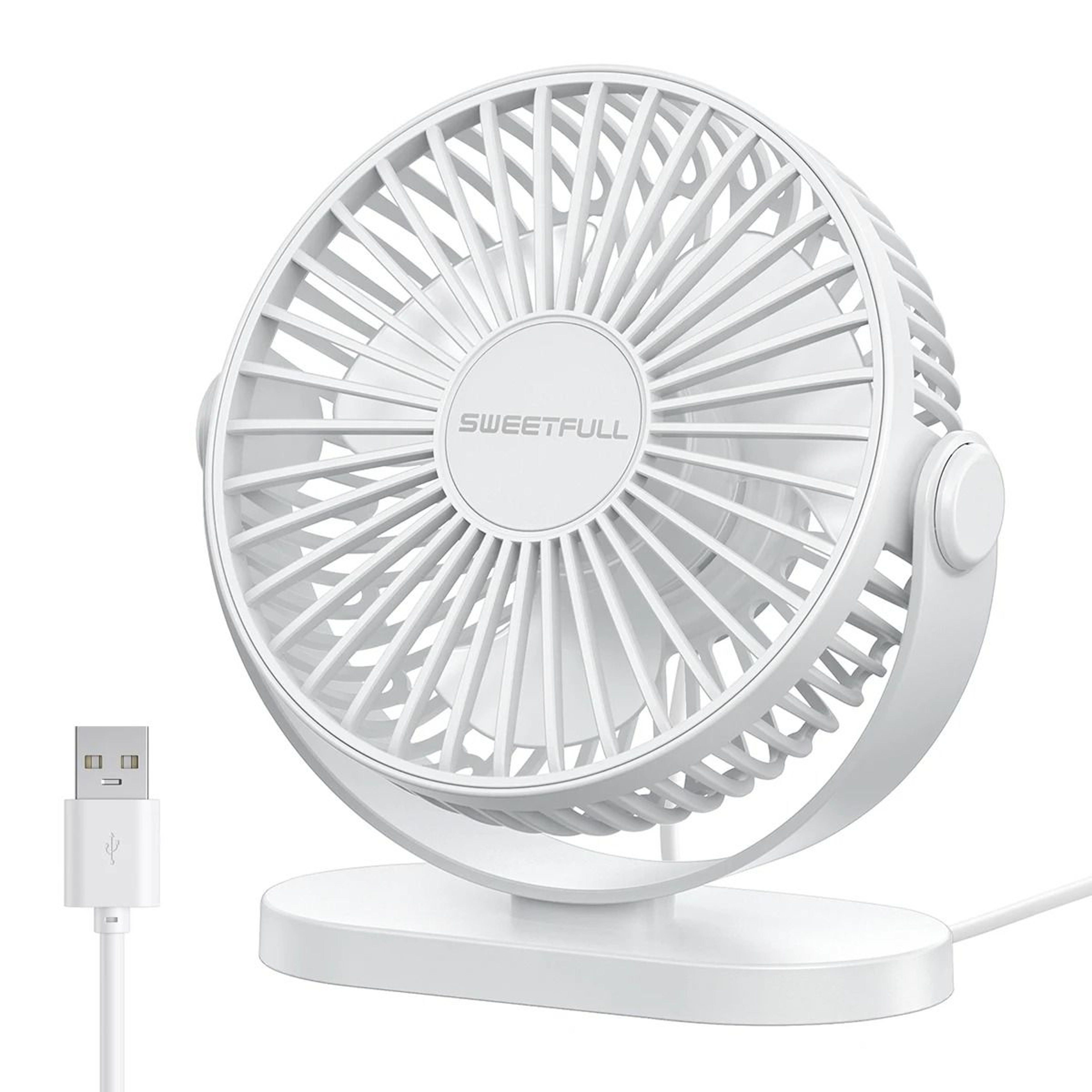 USB Mini Desk Fan With Wall Mount And 3 Speed Air Circulation 8