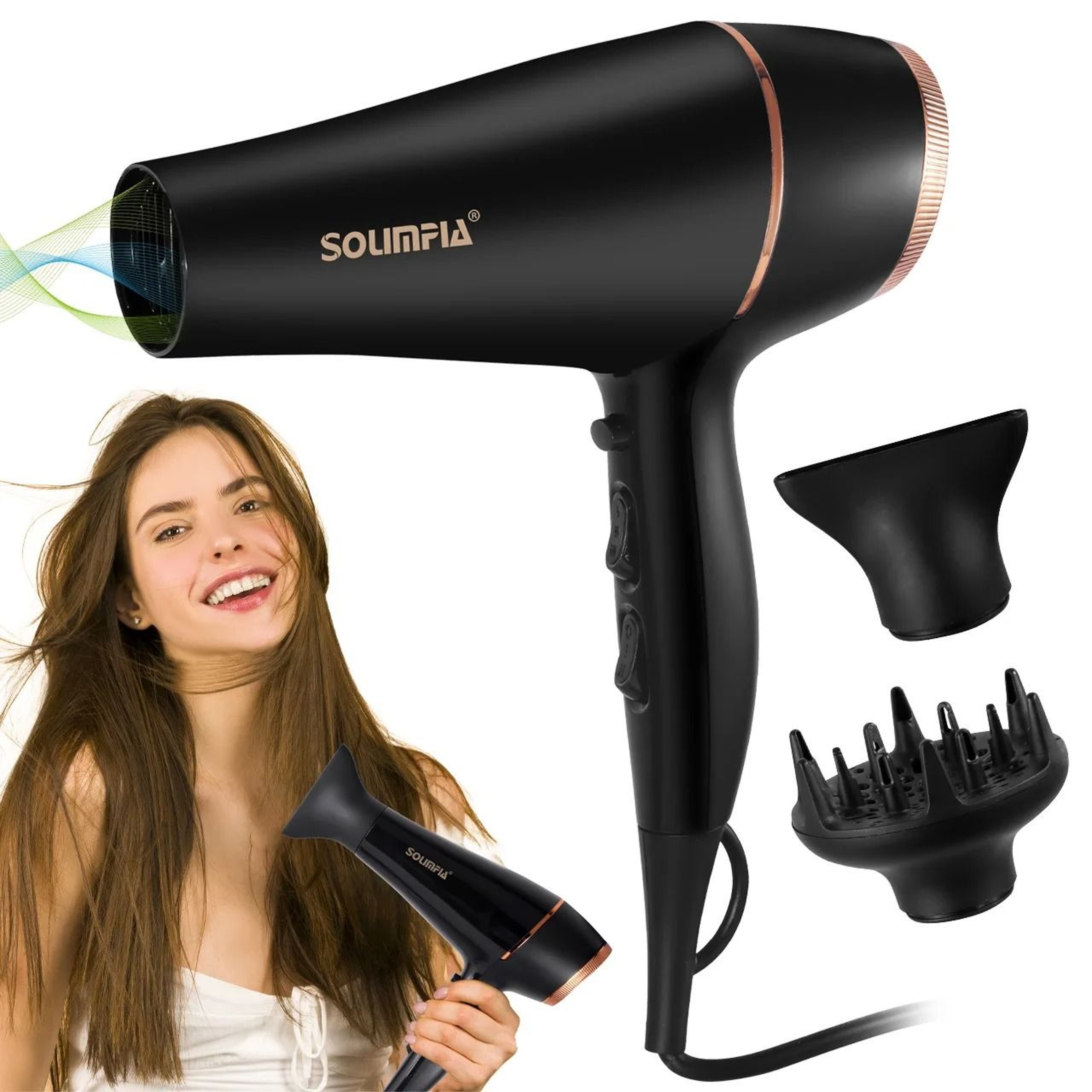 Household Negative Ion Hair Dryer With 5 Heat And Wind Settings 0