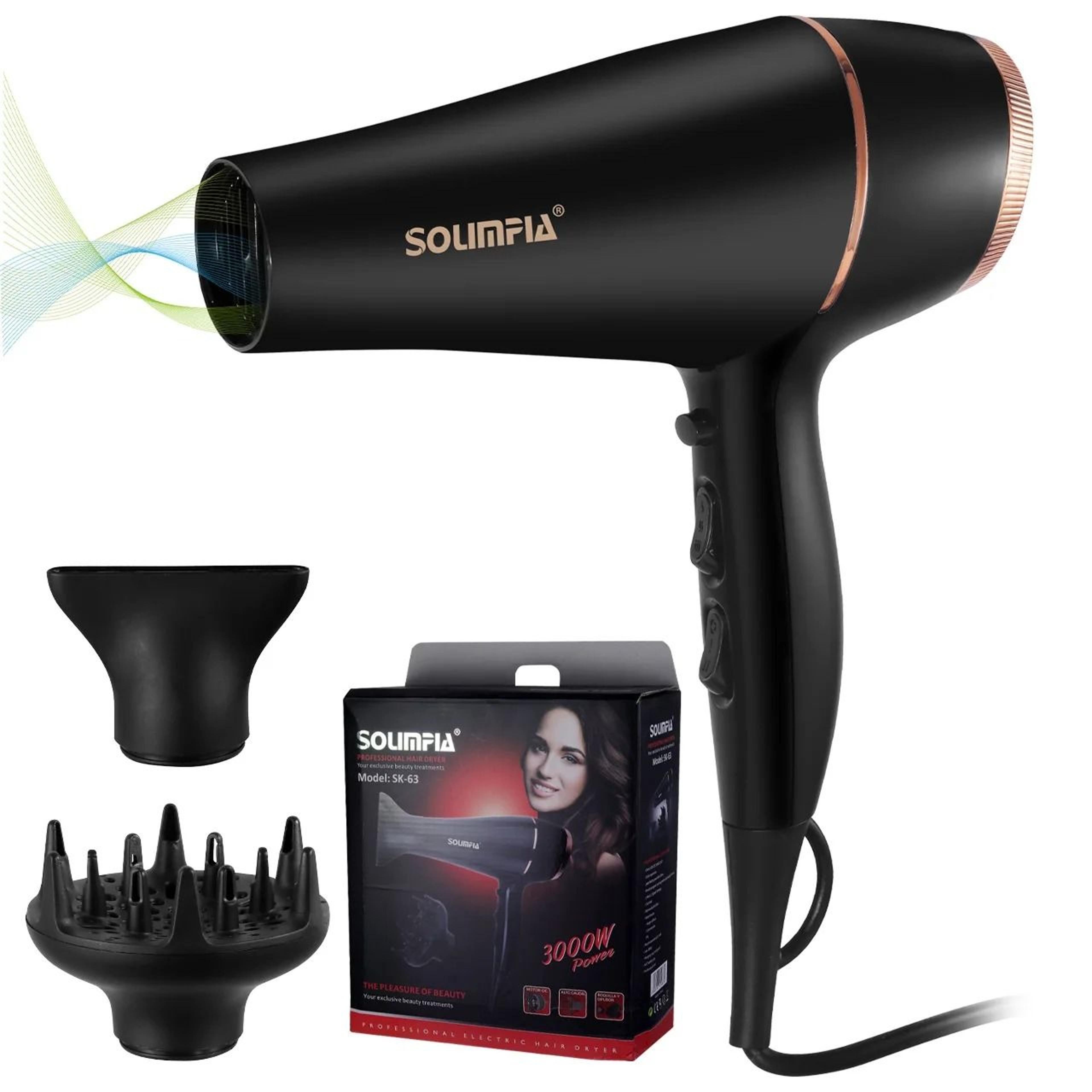 Household Negative Ion Hair Dryer With 5 Heat And Wind Settings 7