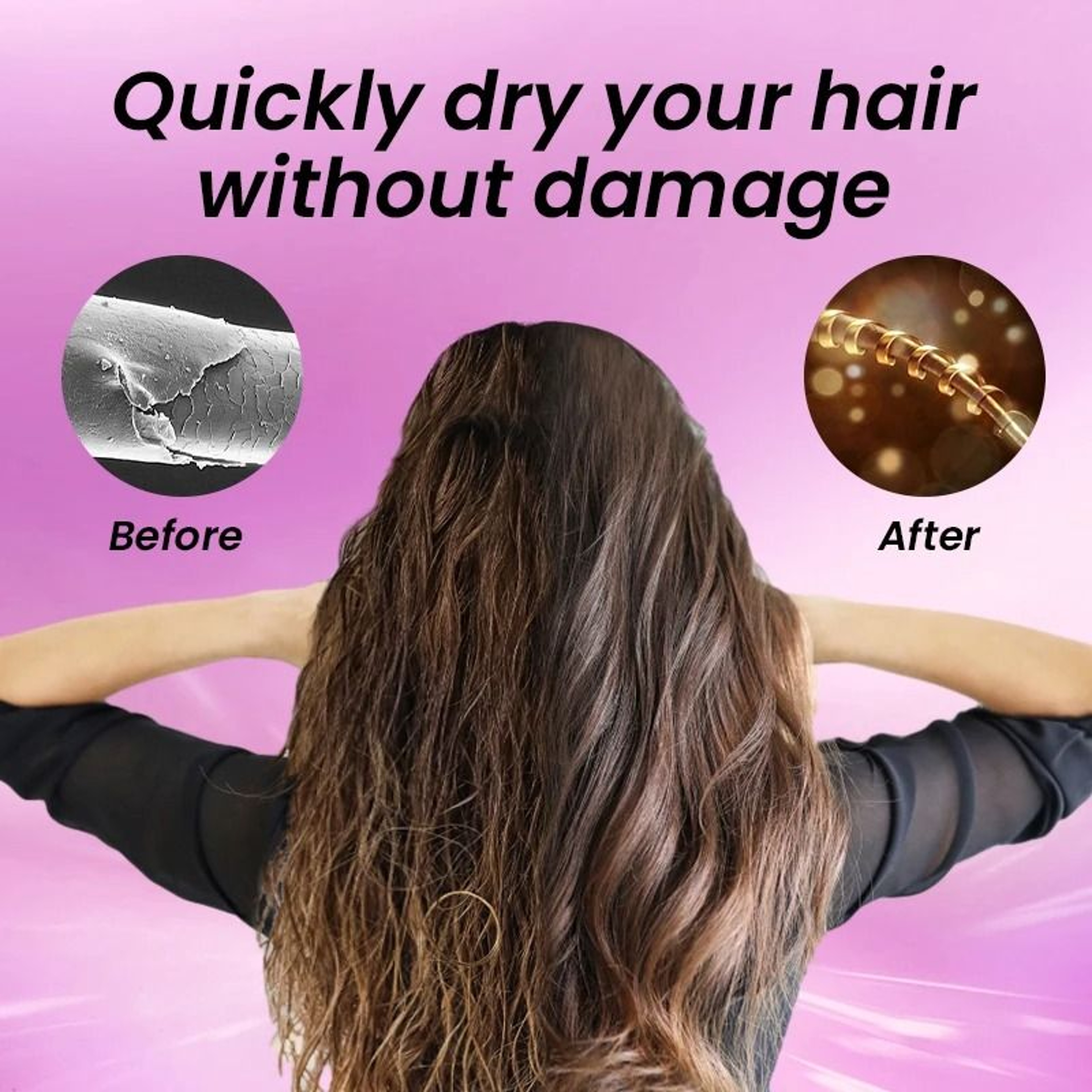 Professional Ionic Hair Dryer Fast Dry Blow Dryer With Diffuser 3