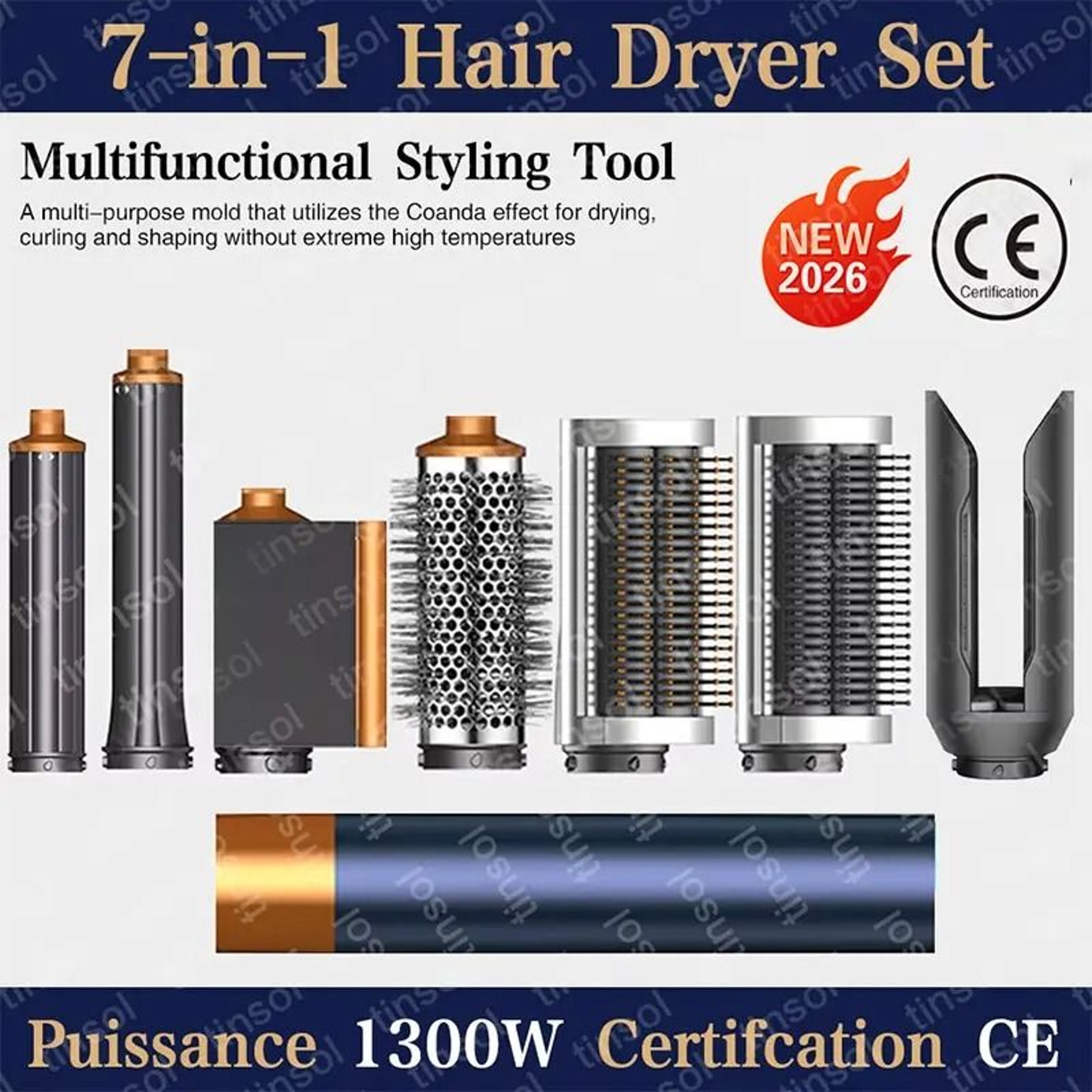 7 In 1 Hair Styler Hot Air Brush Curling And Straightening Set 0