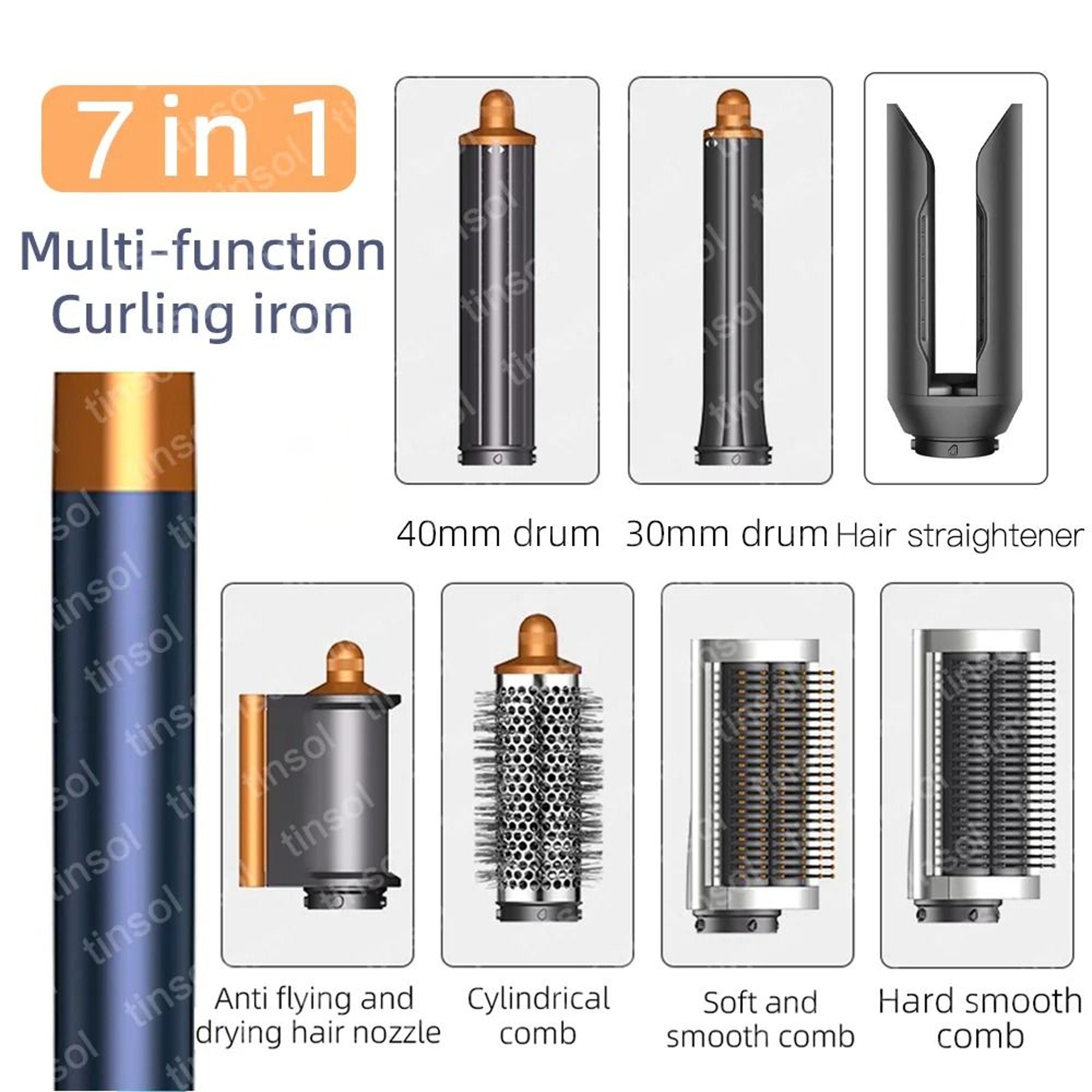 7 In 1 Hair Styler Hot Air Brush Curling And Straightening Set 12