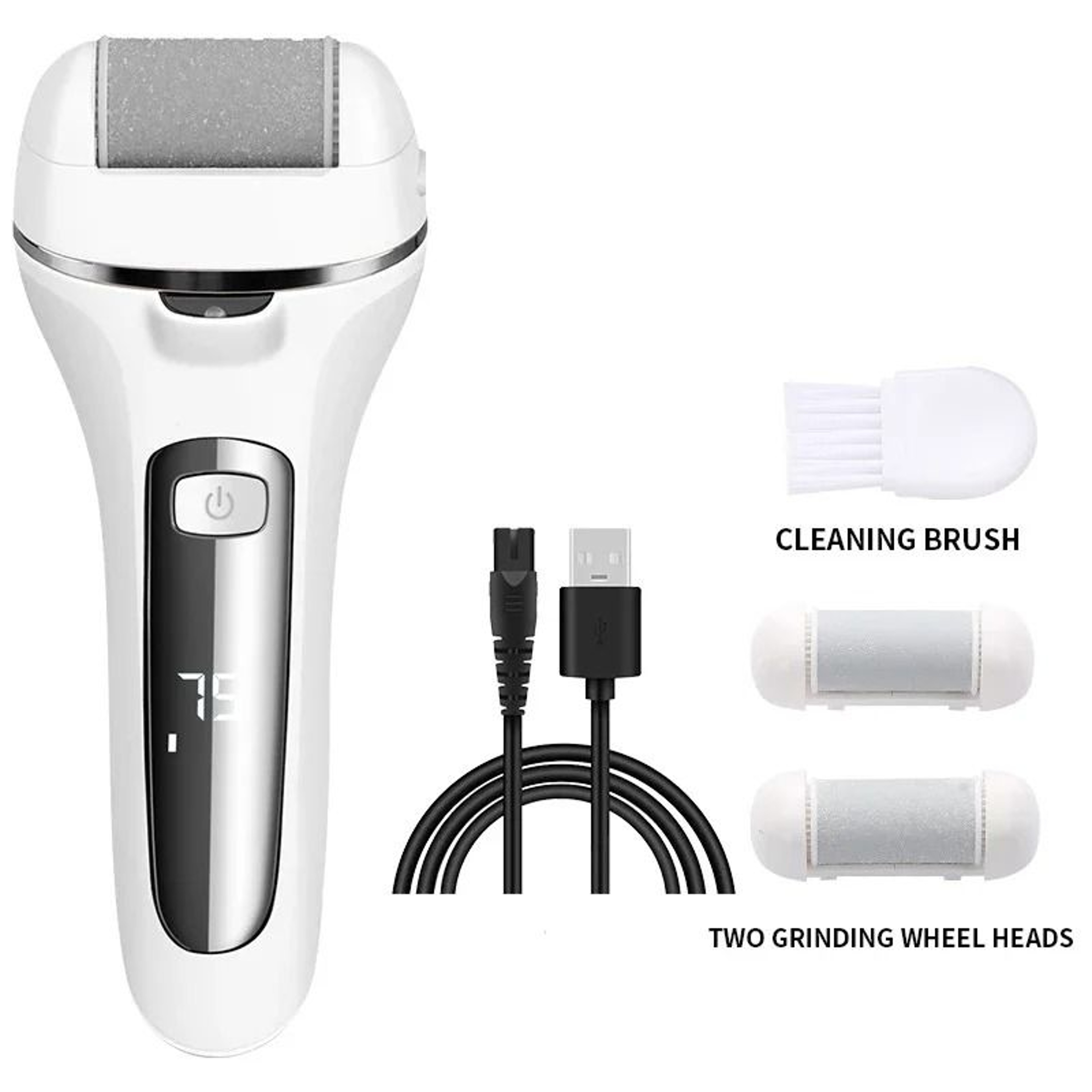 Professional Electric Callus Remover Rechargeable Foot File With 3 Roller Heads 6