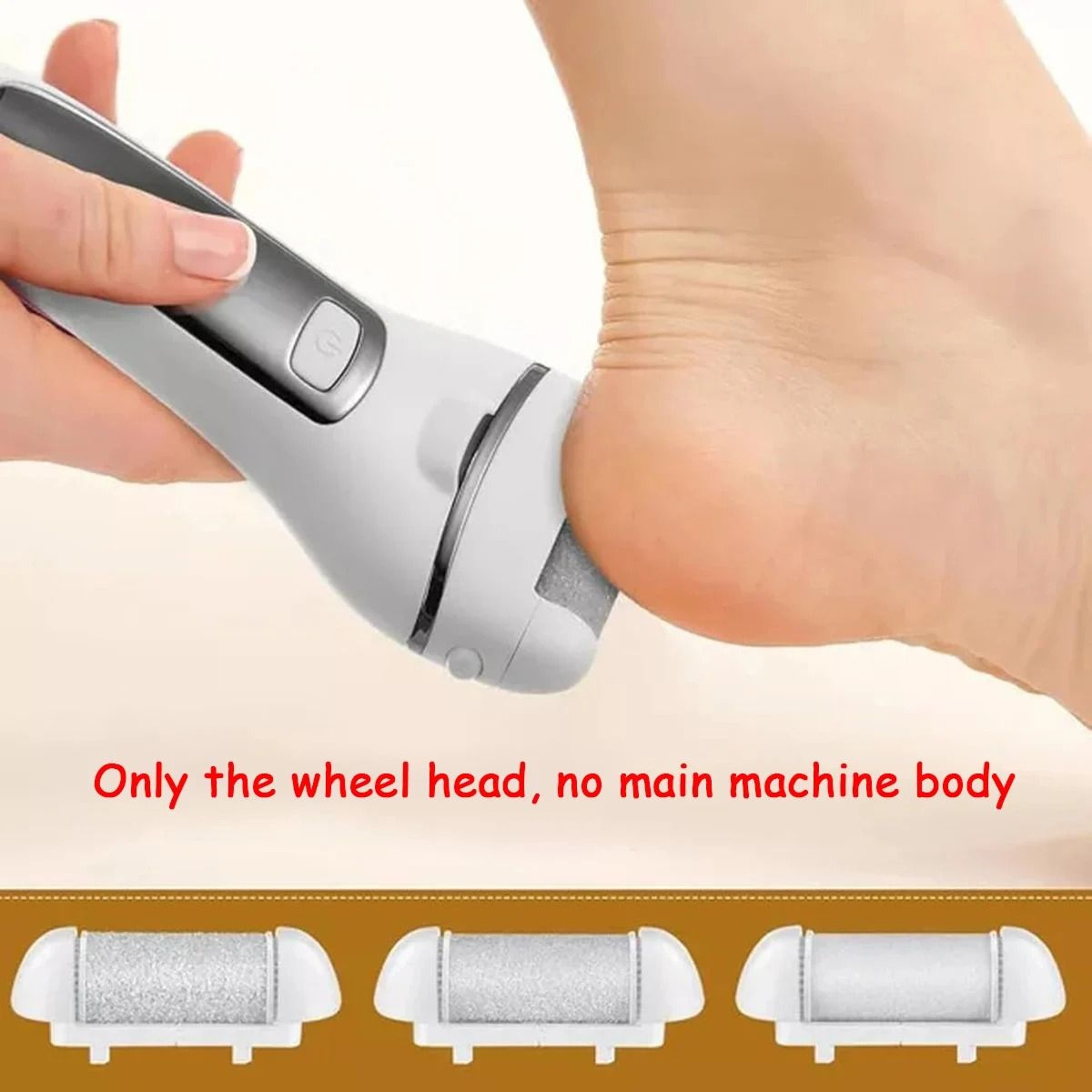 3 Piece Replacement Roller Heads For Electric Foot File Callus Remover 2