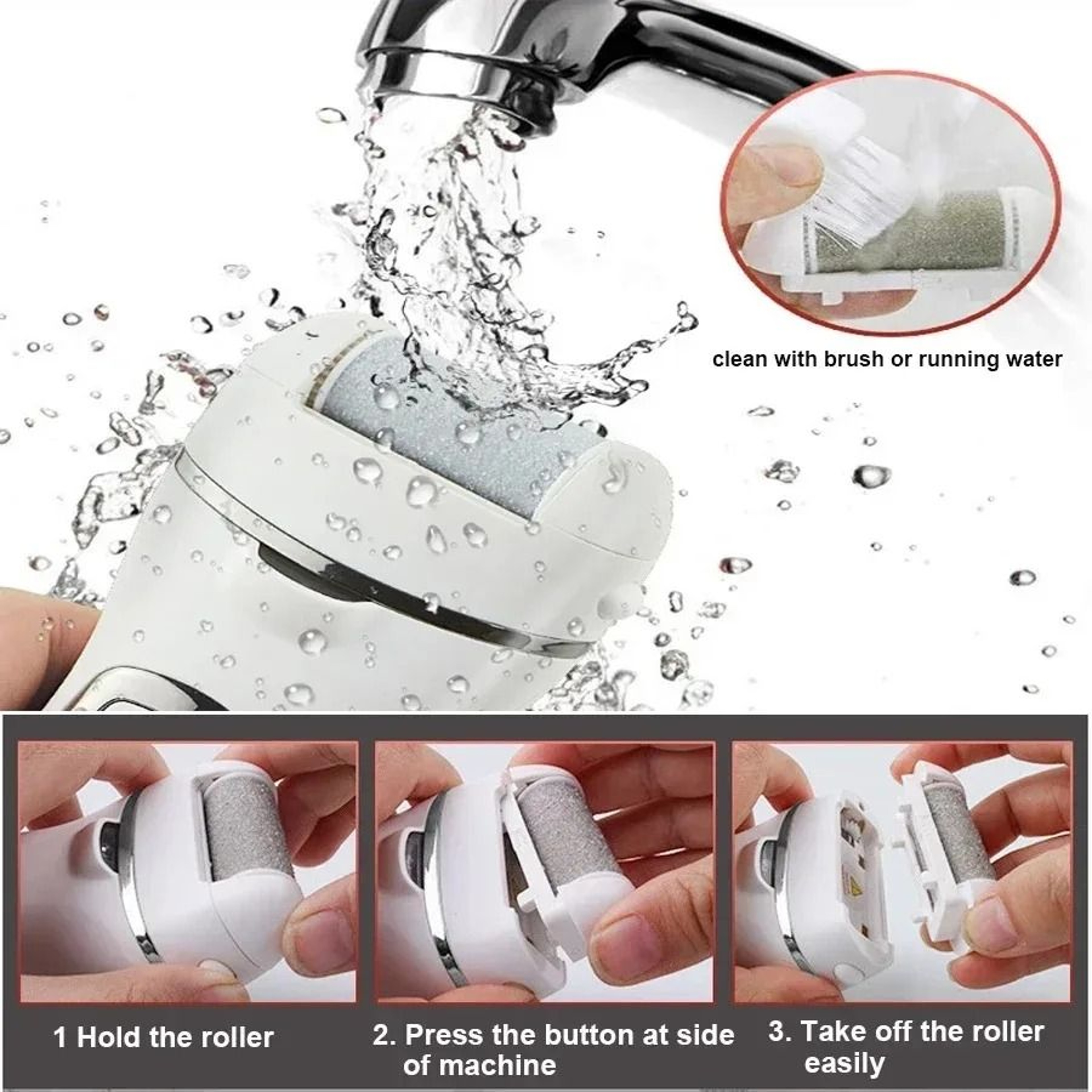 3 Piece Replacement Roller Heads For Electric Foot File Hard Skin Remover Refills 3