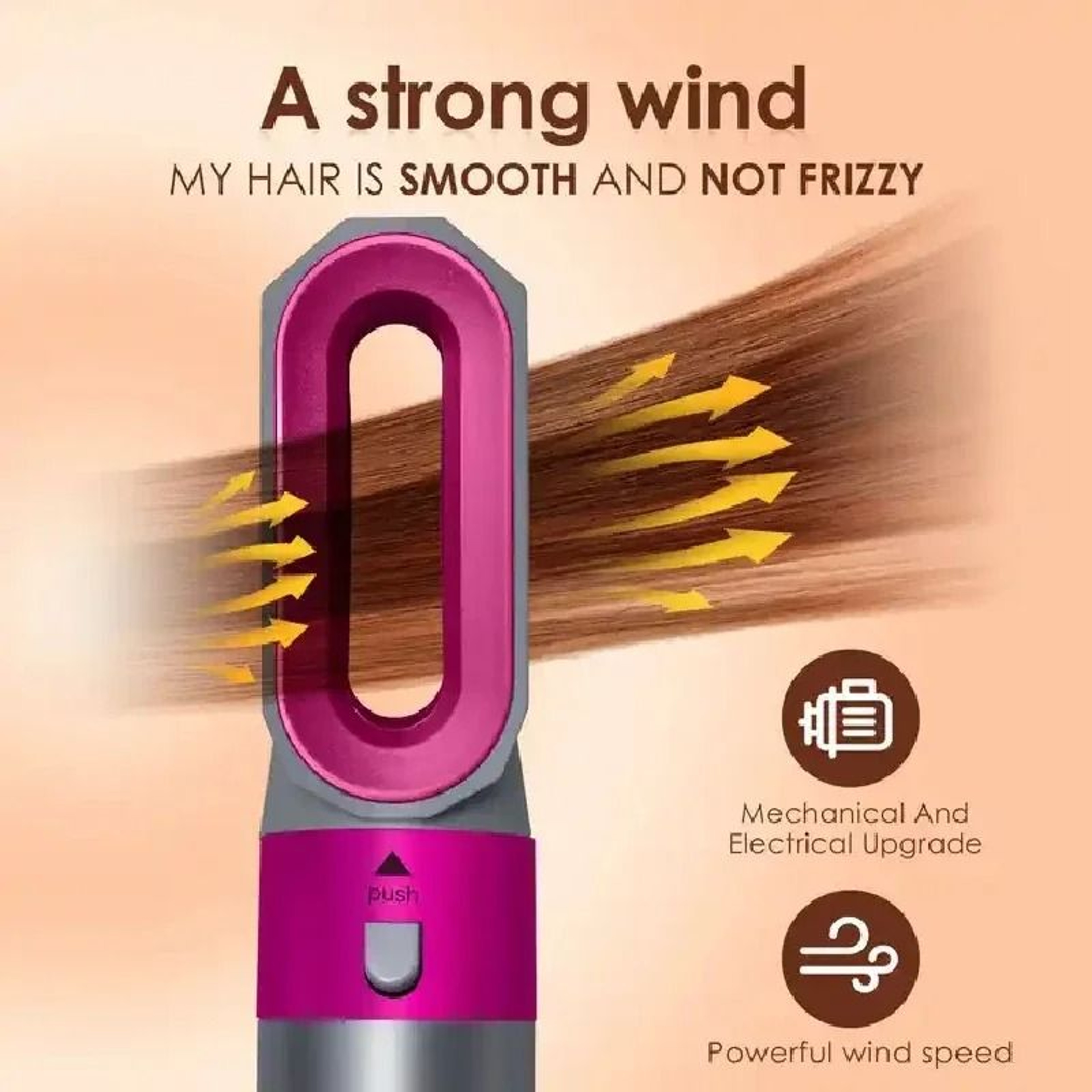 5 In 1 Ionic Hair Dryer Brush Hot Air Styler With Straightening Curling And Volumizing Attachments 2