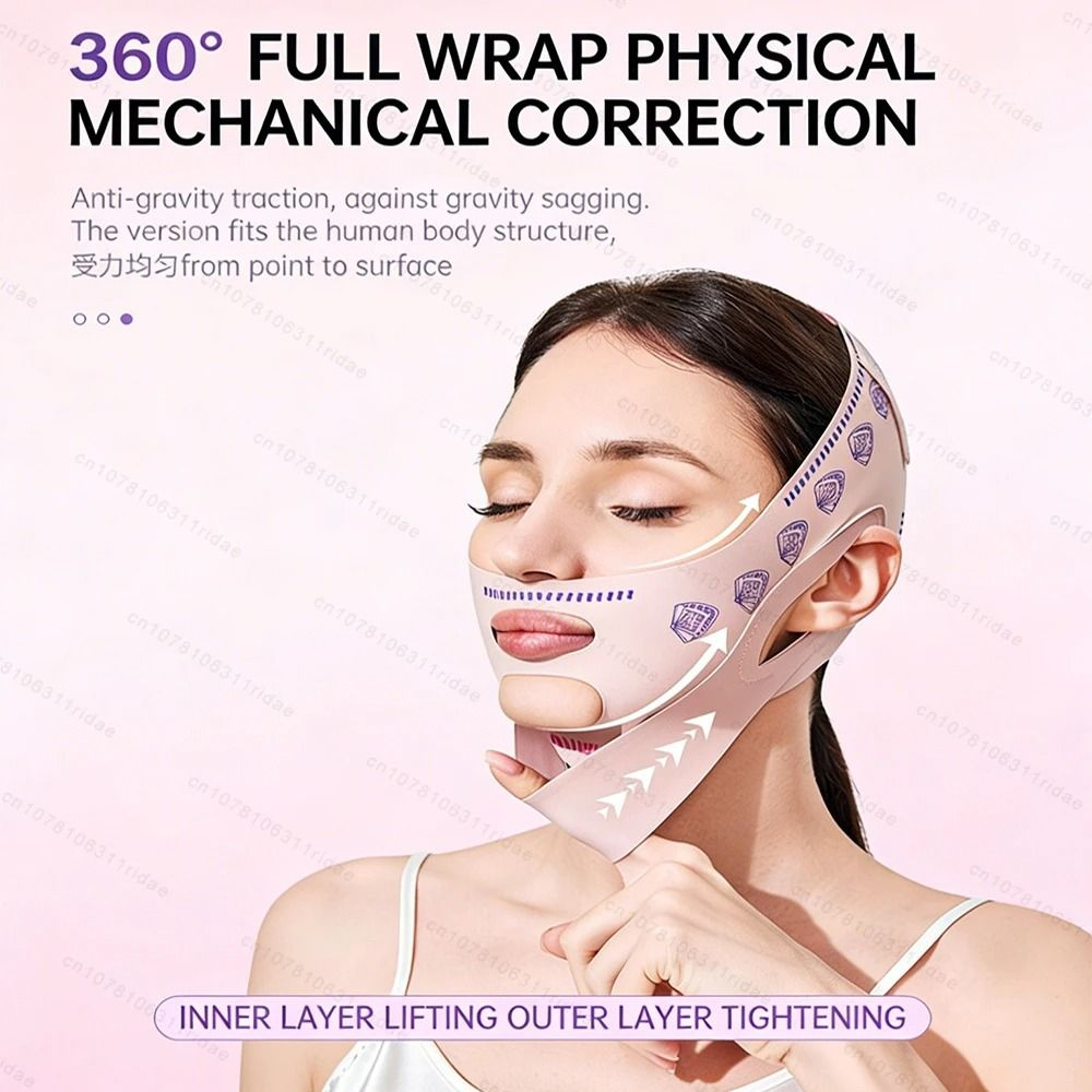 Adjustable V Line Face Sculpting Sleep Mask Breathable Jawline Lifting Chin Strap 3
