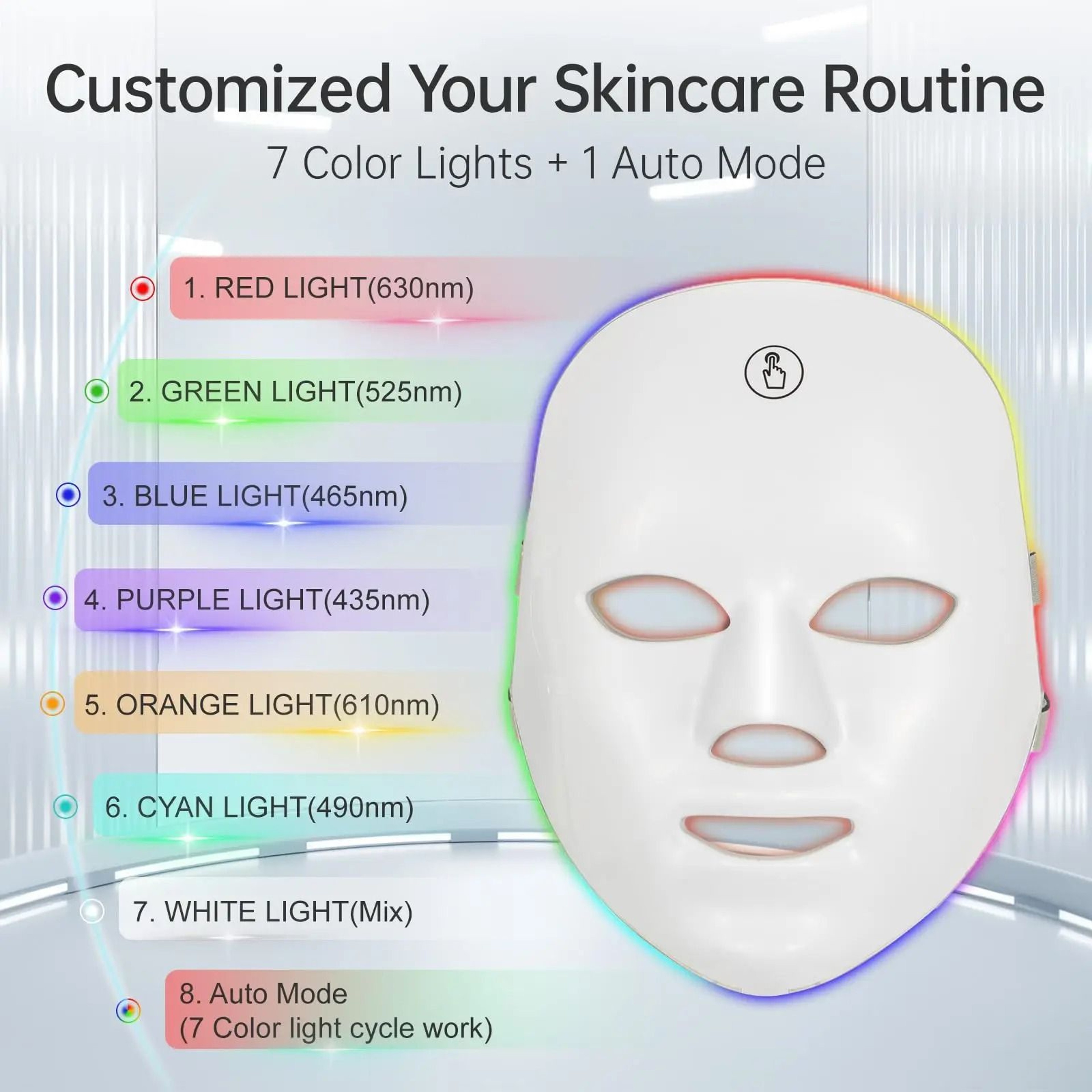 Wireless 7 Color LED Photon Face Mask Light Therapy Skin Rejuvenation Beauty Device 1