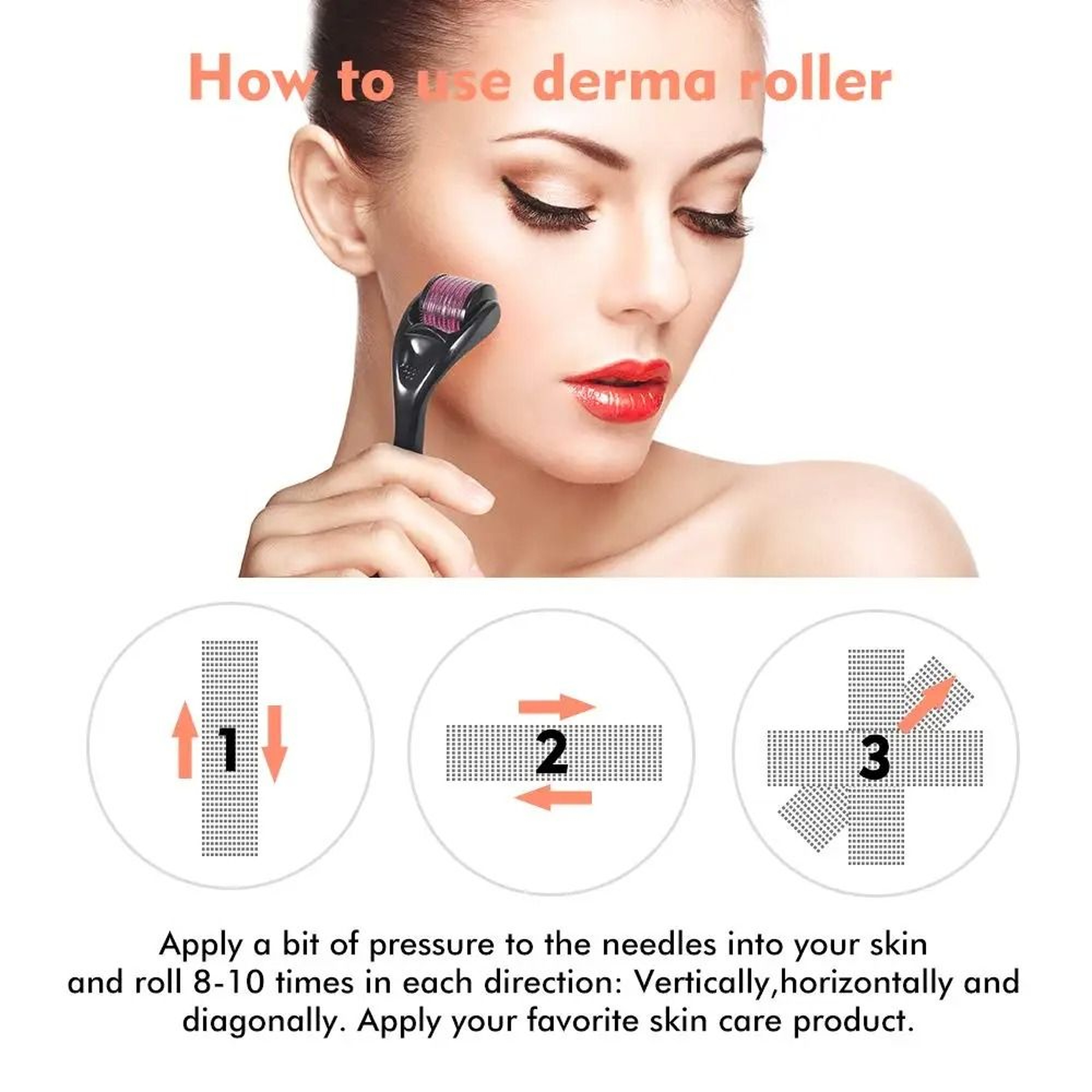 540 Titanium Derma Roller For Facial Skin Care And Serum Application 3