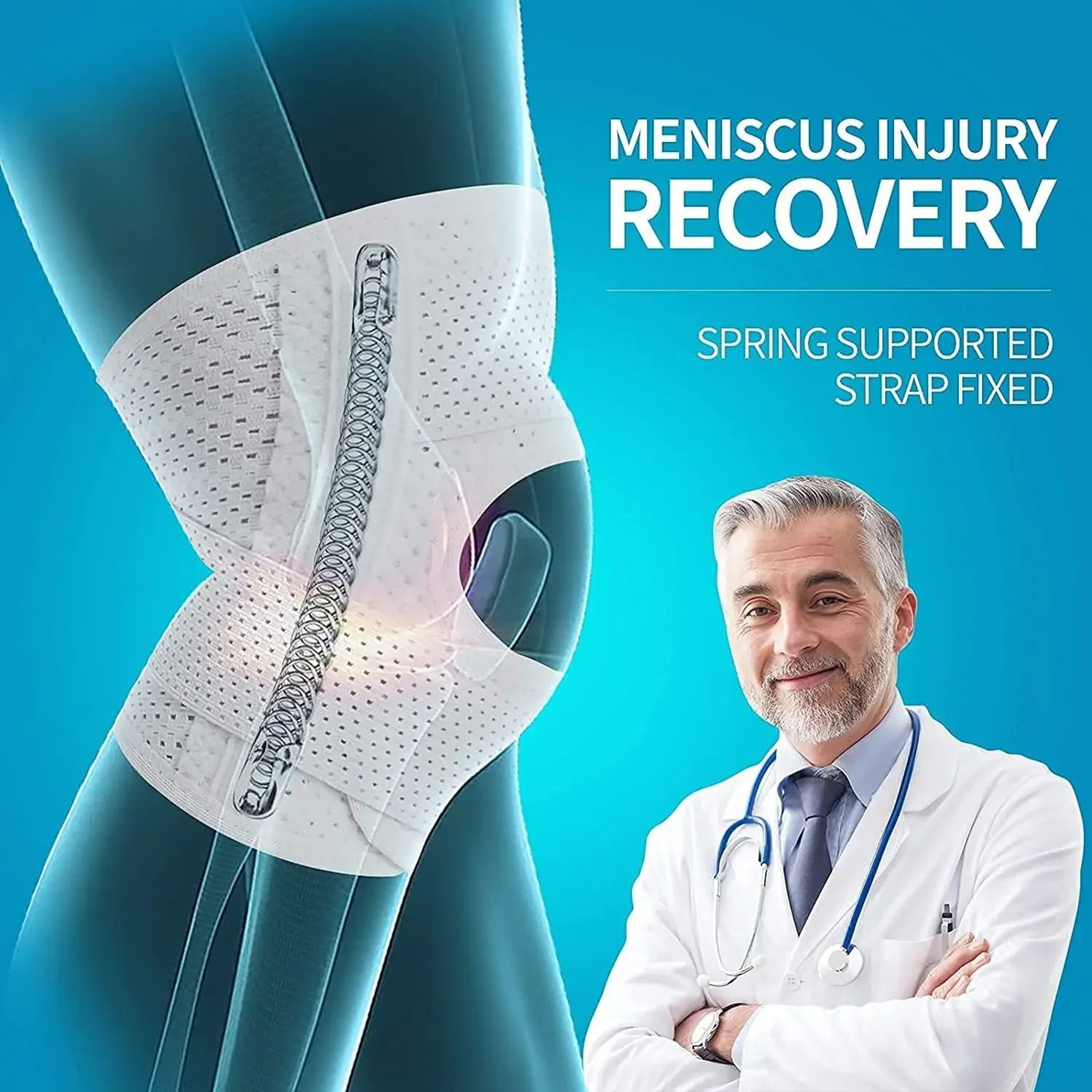 Adjustable Knee Brace With Side Stabilizers And Patella Support 3