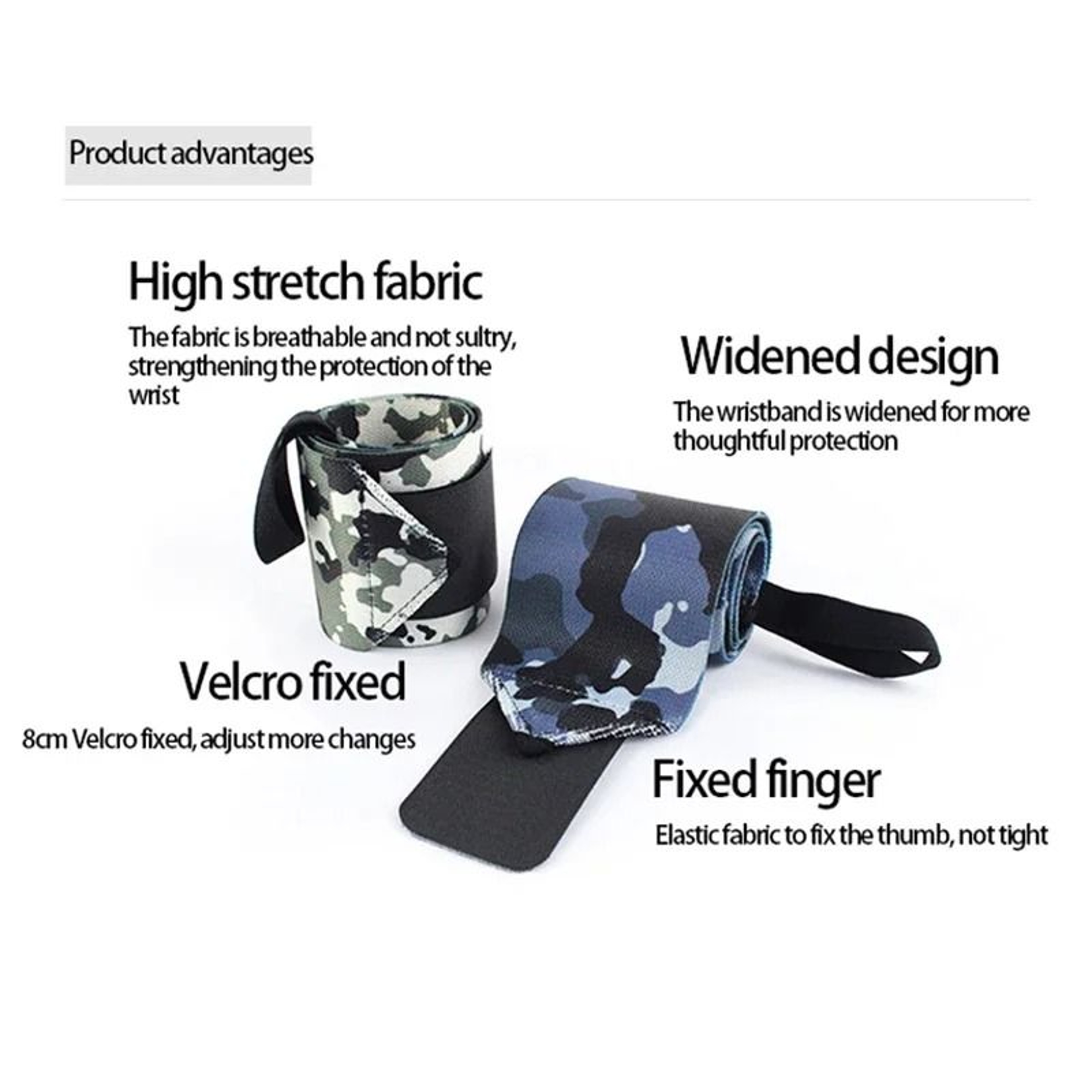 Camouflage Adjustable Wrist Support Wrap For Weightlifting And Gym Training 2
