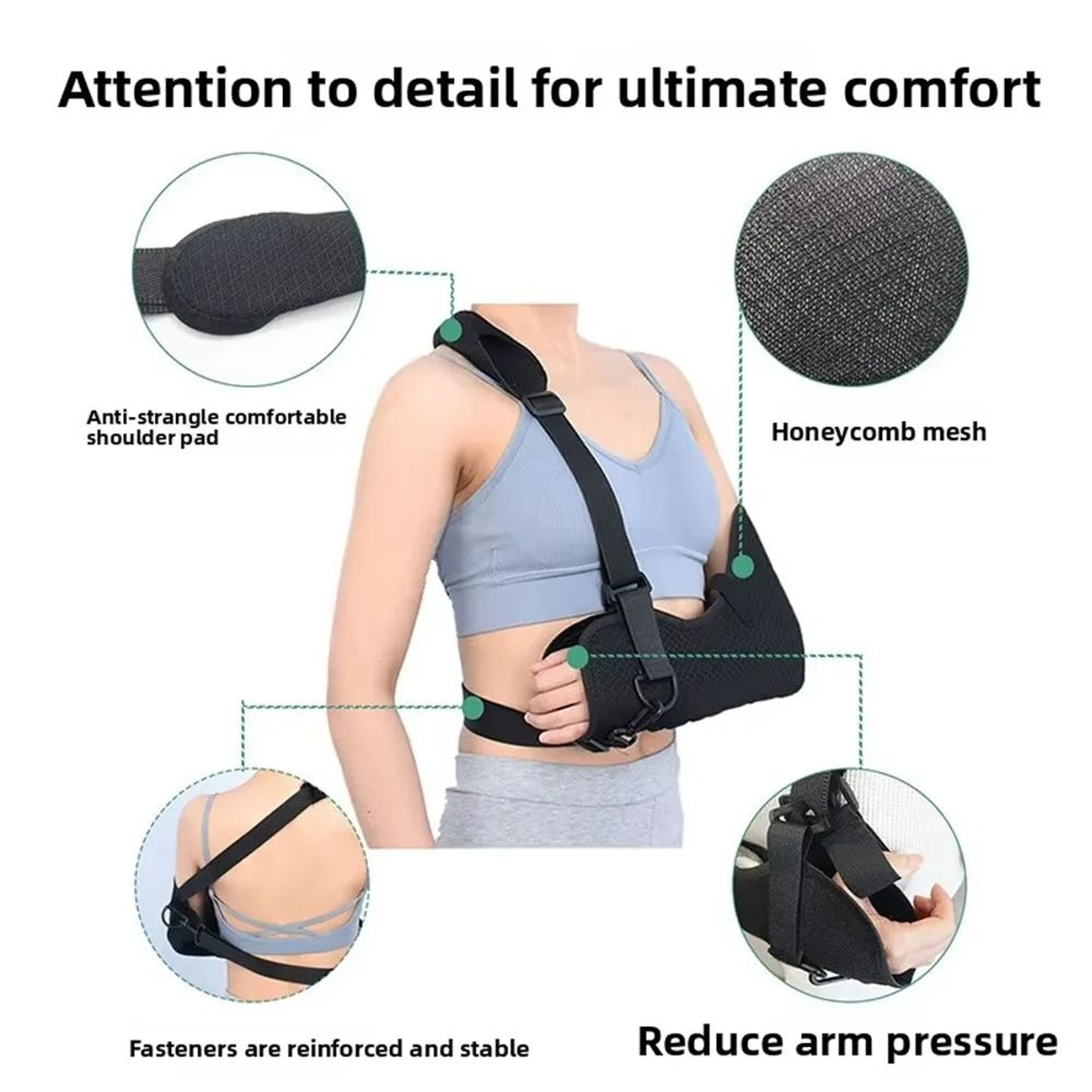 Adjustable Breathable Shoulder Sling For Post Surgery Arm Support 1