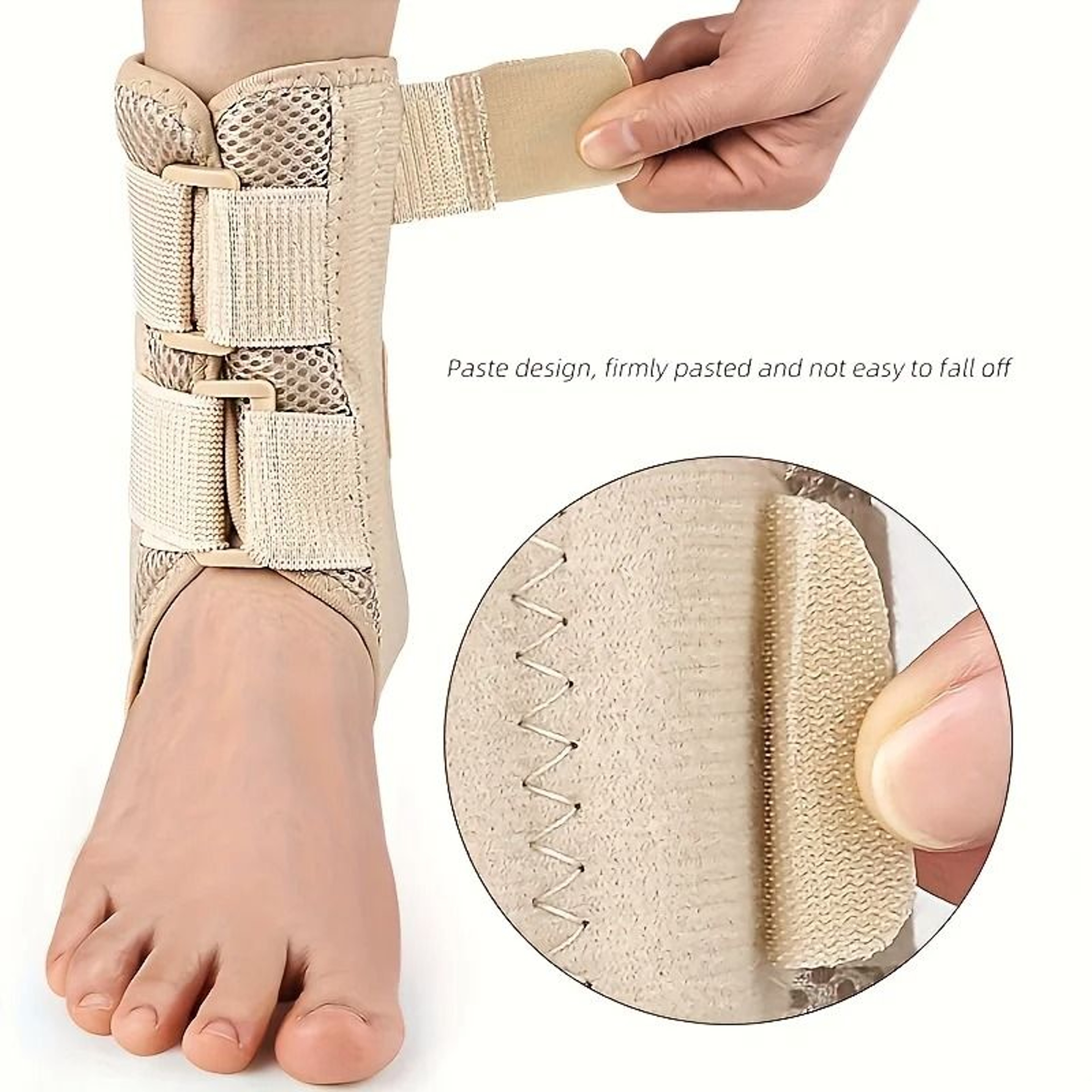 Spring Stabilized Adjustable Ankle Support Sleeve With Breathable Mesh 2