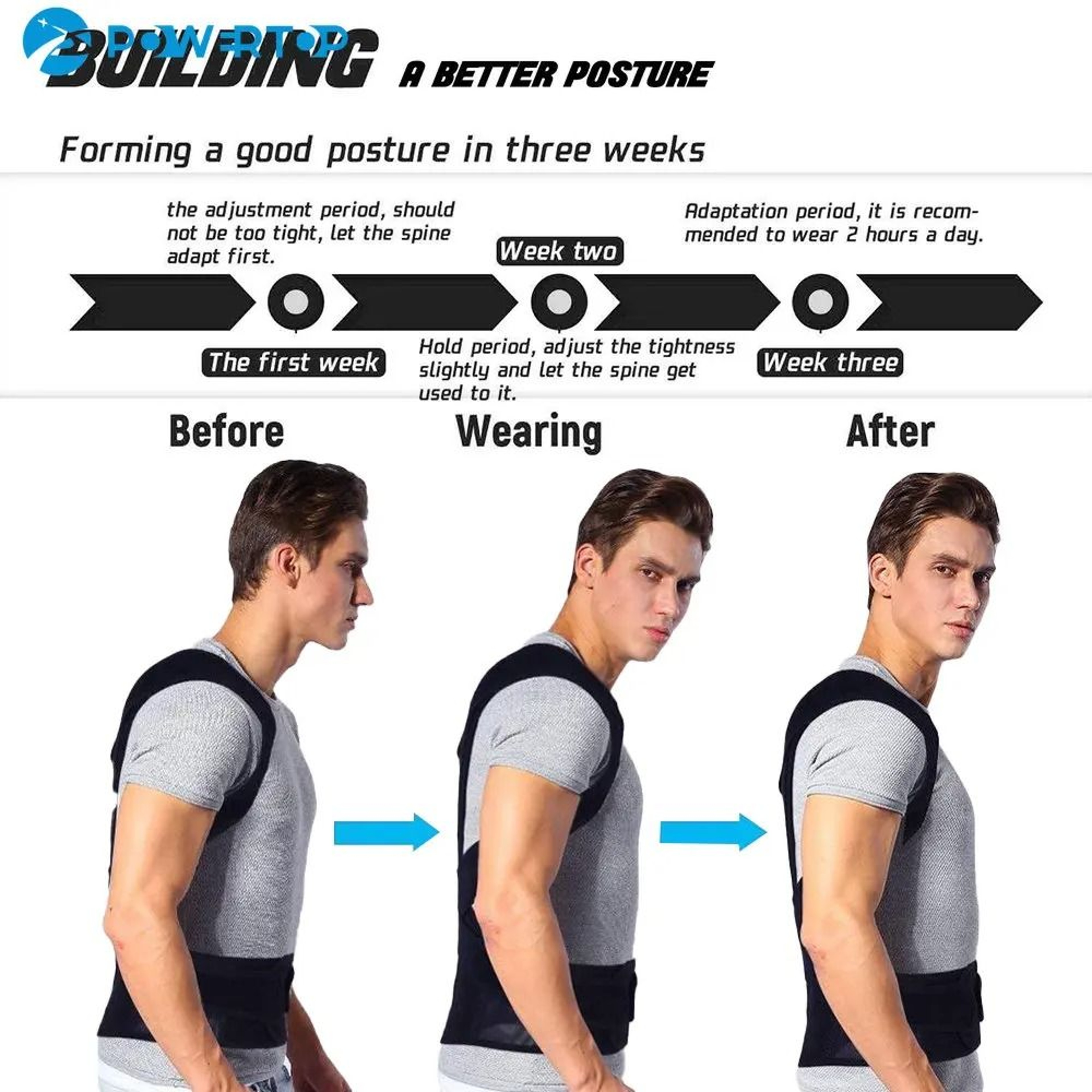 Orthopedic Posture Corrector Back Brace With Alloy Support Bars 3