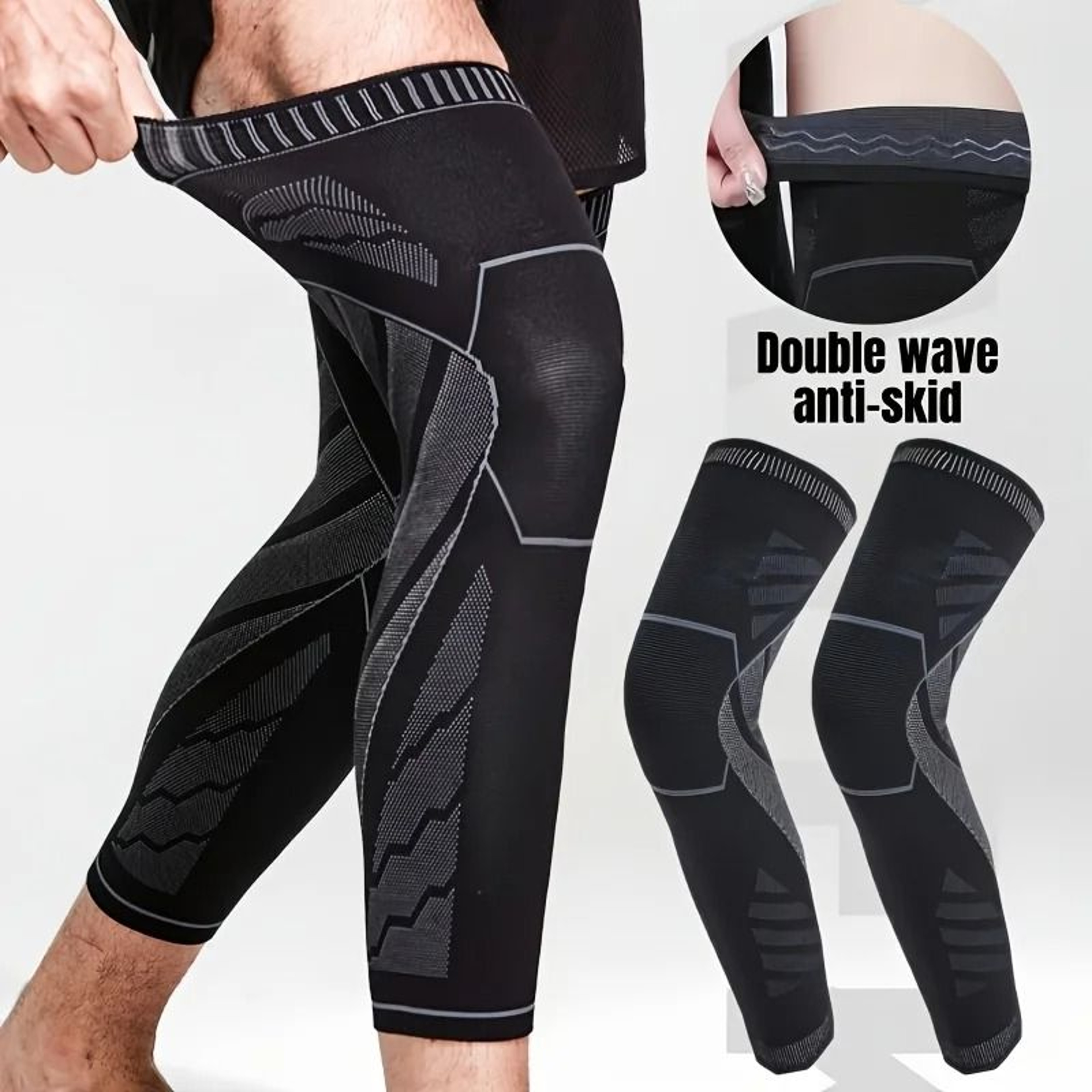 Graduated Full Leg Compression Sleeve For Thigh Knee And Calf Support 1